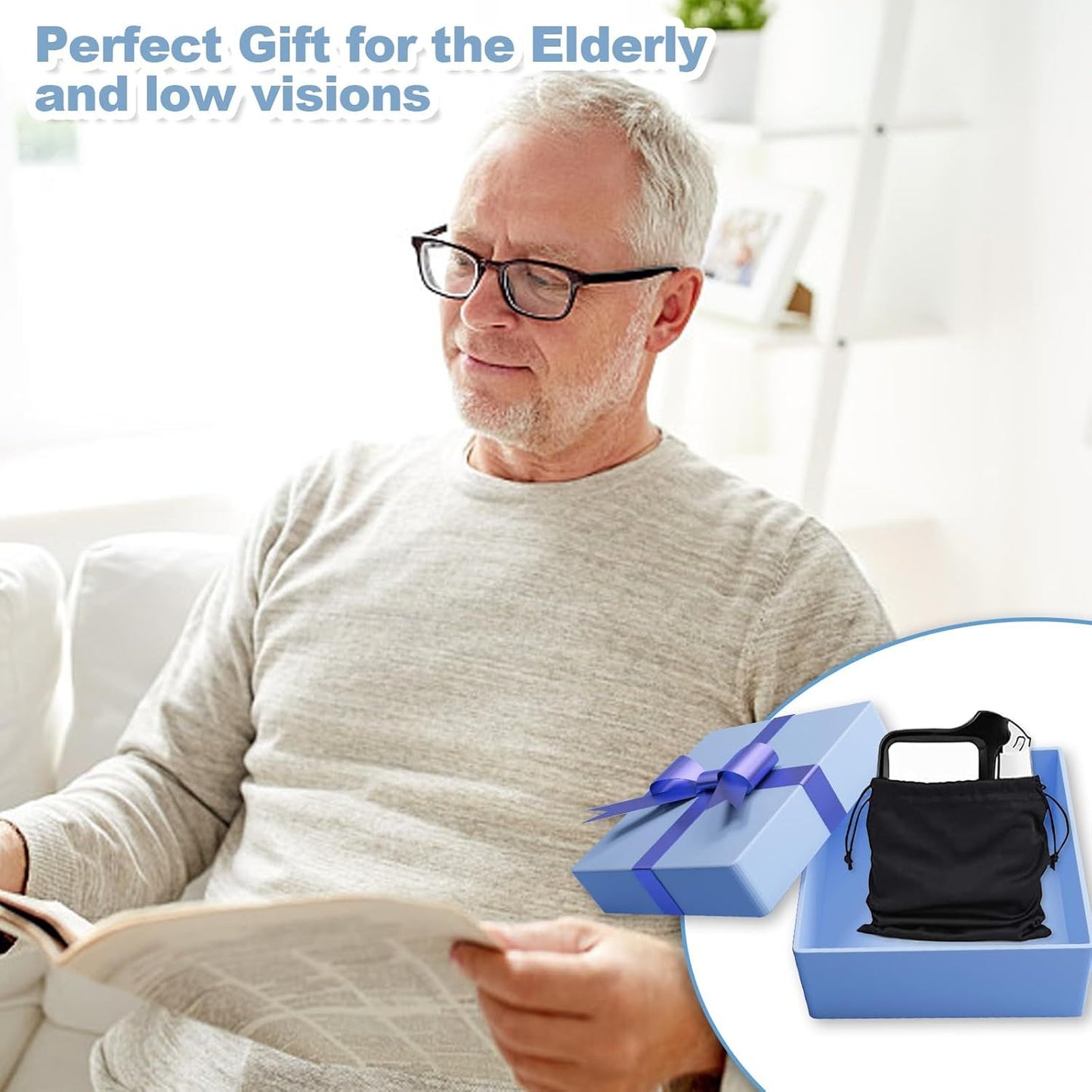 olding Handheld Magniying Glass with Light, 3X Large Rectangle Reading Magniier with Dimmable LED or Macular Degeneration Seniors Reading Inspection Coins Jewelry