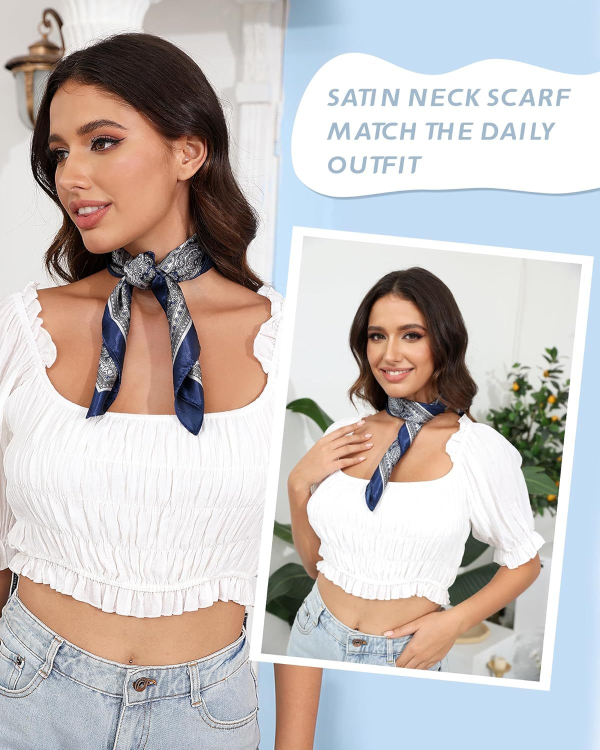 23” Satin Bandanas or Women Head Scar Like Silk Scar or Hair Scar Satin Neck Scar Silk Hair Bandana Headscar