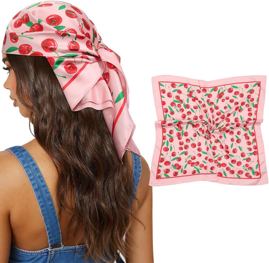 27.5" Satin Head Scar or Women's Hair Scar Reversible Silk Bandanas or Sleeping Head Wrap Neck Cover