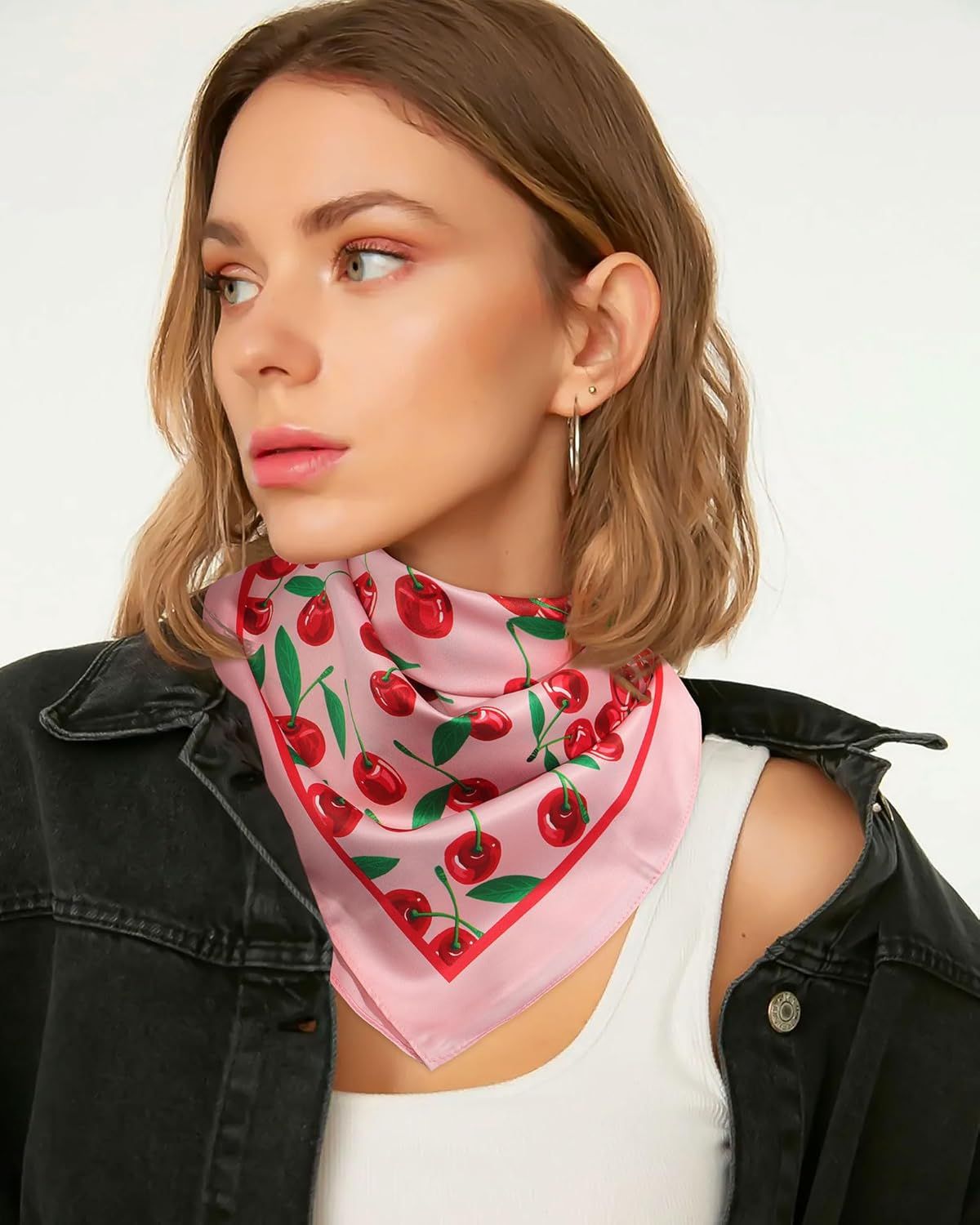 27.5" Satin Head Scar or Women's Hair Scar Reversible Silk Bandanas or Sleeping Head Wrap Neck Cover