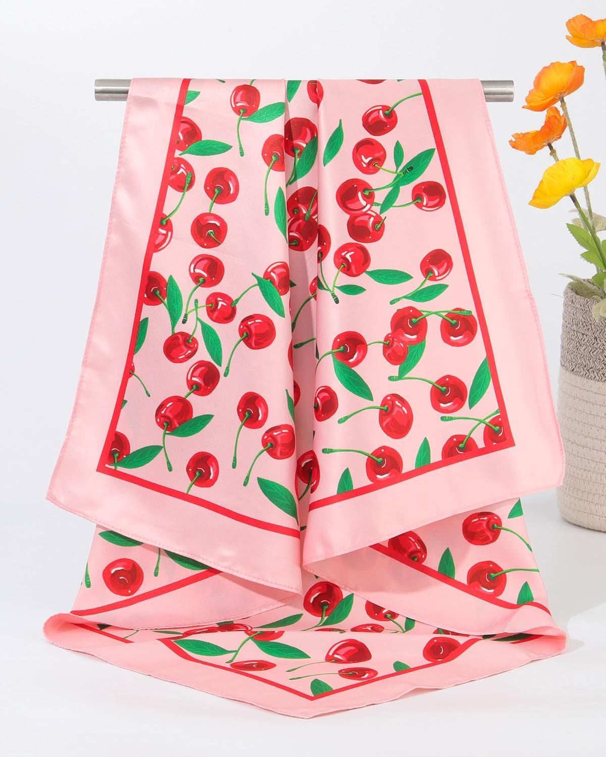 27.5" Satin Head Scar or Women's Hair Scar Reversible Silk Bandanas or Sleeping Head Wrap Neck Cover