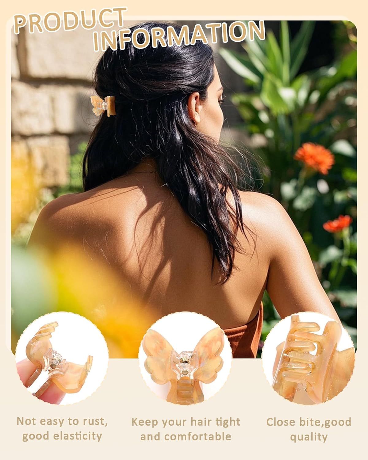 12Pcs Small Hair Clips or Women Girls Acrylic Mini Claw Clips Cute Hair Jaw Claw or Hair Styling Accessories (Butterly style)