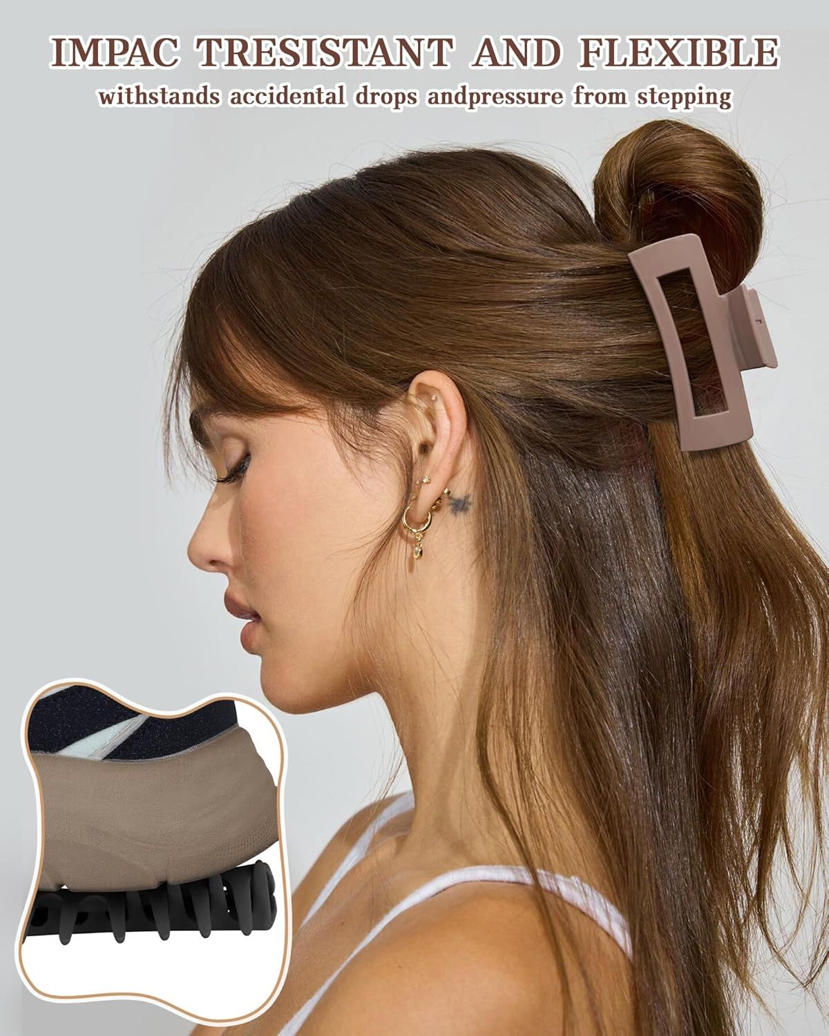 3Pcs Silicone Hair Clips lexible Claw Clips or Women Cloud Clip Bendable Large Hair Claw Clip