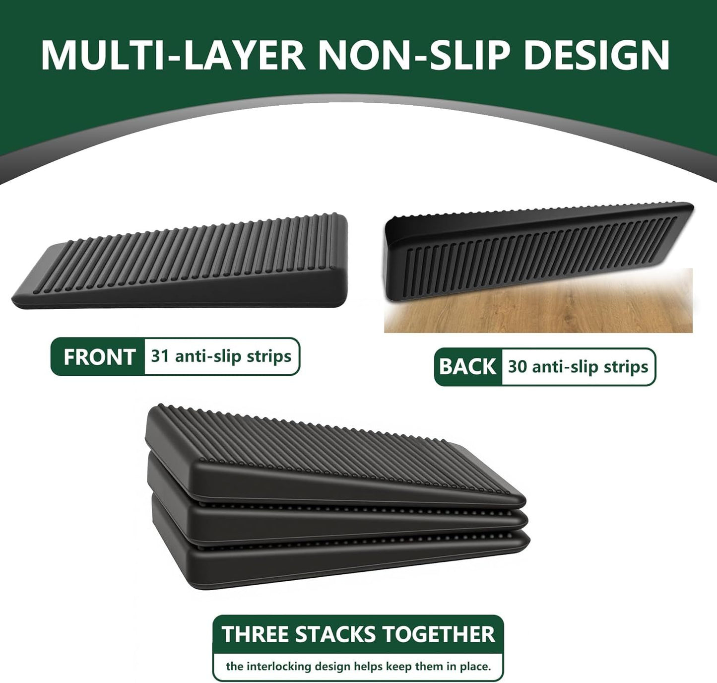 urniture Levelers, lexible Plastic Shims urniture Leveling Wedge Shims Anti-Wobble Pad or Chair Table Couch Bed Toilet or Home Improvement (Black, 20 Pack)