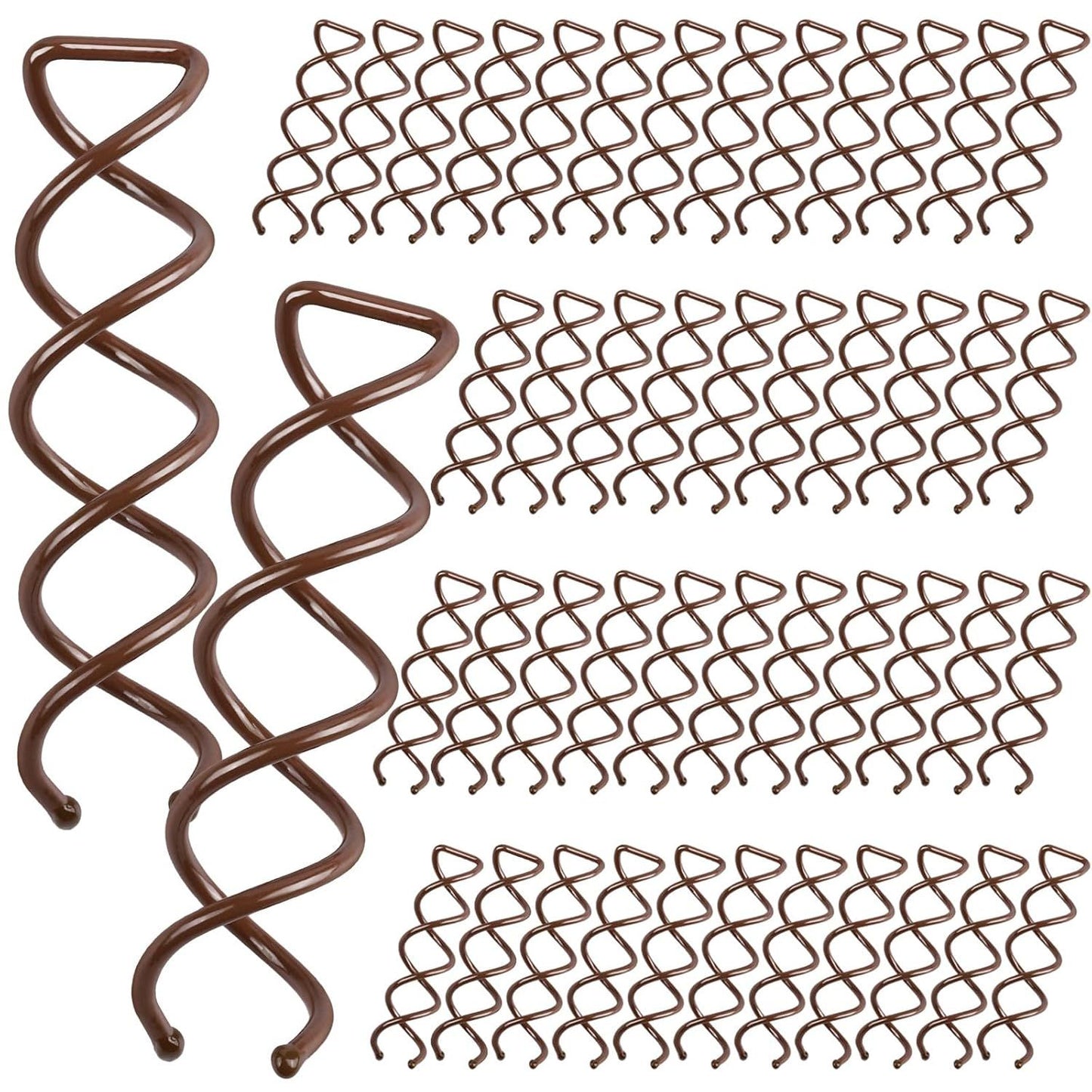 50PC Spiral Hair Pins Set, Spin Pins Spiral Bobby Pins or Girls, Women and Kids, Non-Scratch Round Clip & Bun Twist, Stylish Bun Bobby Pins, Premium Spin Pins or Hair, Brown