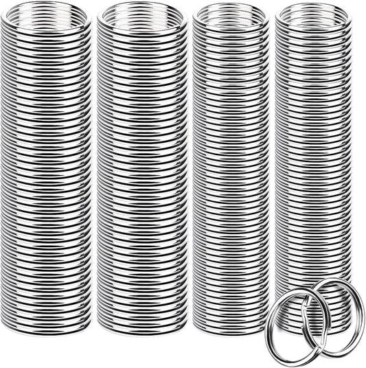 200 Pieces Split Key Rings Bulk or Keychain Key and Art Crats(25 mm /0.98 inch 100pcs ，28 mm /1.1 inch 100pcs)