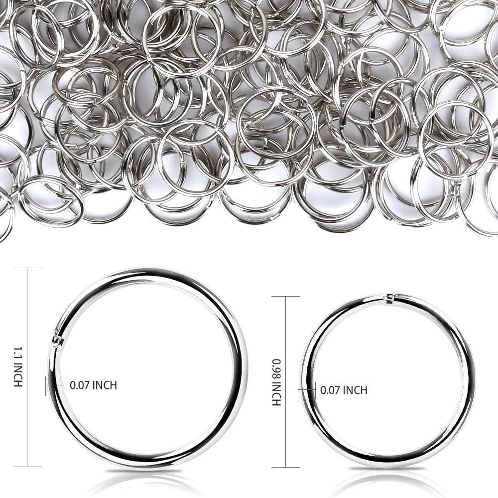 200 Pieces Split Key Rings Bulk or Keychain Key and Art Crats(25 mm /0.98 inch 100pcs ，28 mm /1.1 inch 100pcs)
