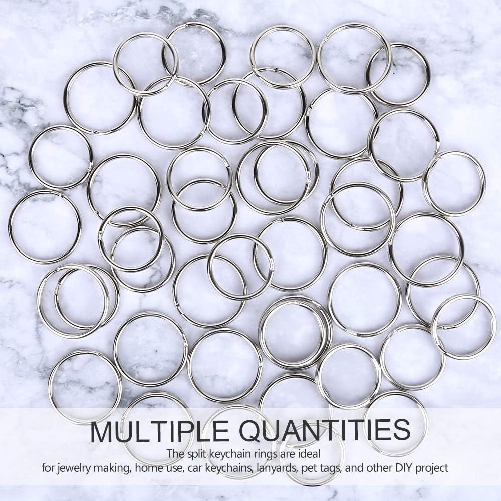 200 Pieces Split Key Rings Bulk or Keychain Key and Art Crats(25 mm /0.98 inch 100pcs ，28 mm /1.1 inch 100pcs)
