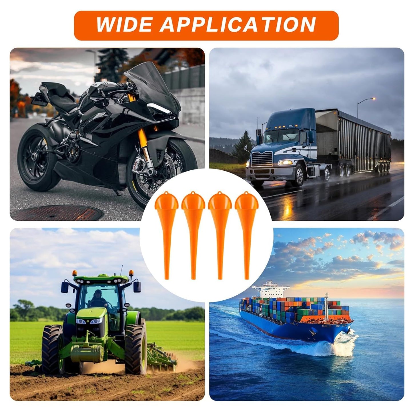 4 Pcs Plastic Long Neck Oil unnel or Change, Multi-unction Long or Transmission luid Automotive unnels, Car Water Diesel uel Kerosene Liquids Engine Oil unnel Set