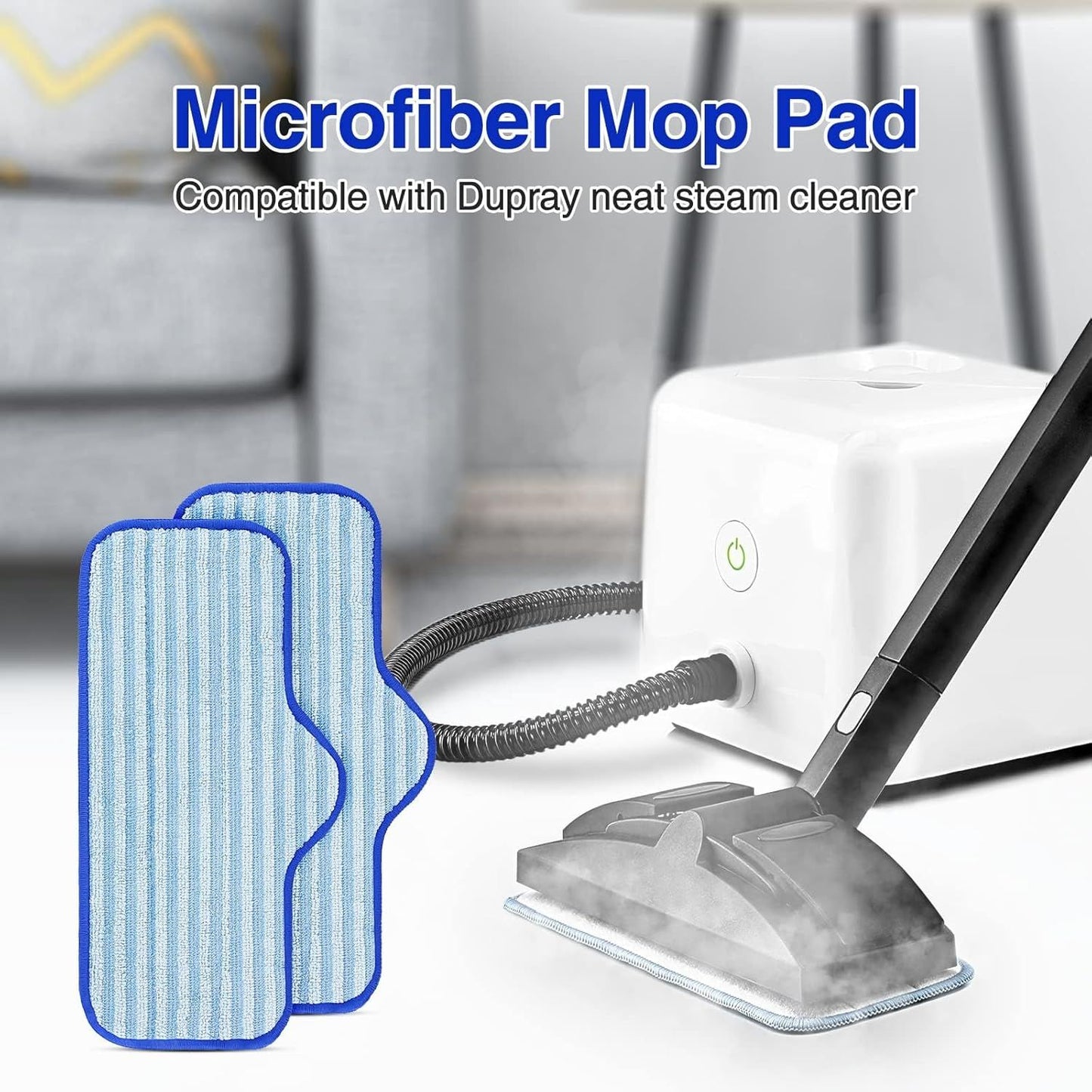 6 Pack Microiber Pads Compatible with Dupray Neat Steam Cleaner, Durable, Reusable and Machine Washable