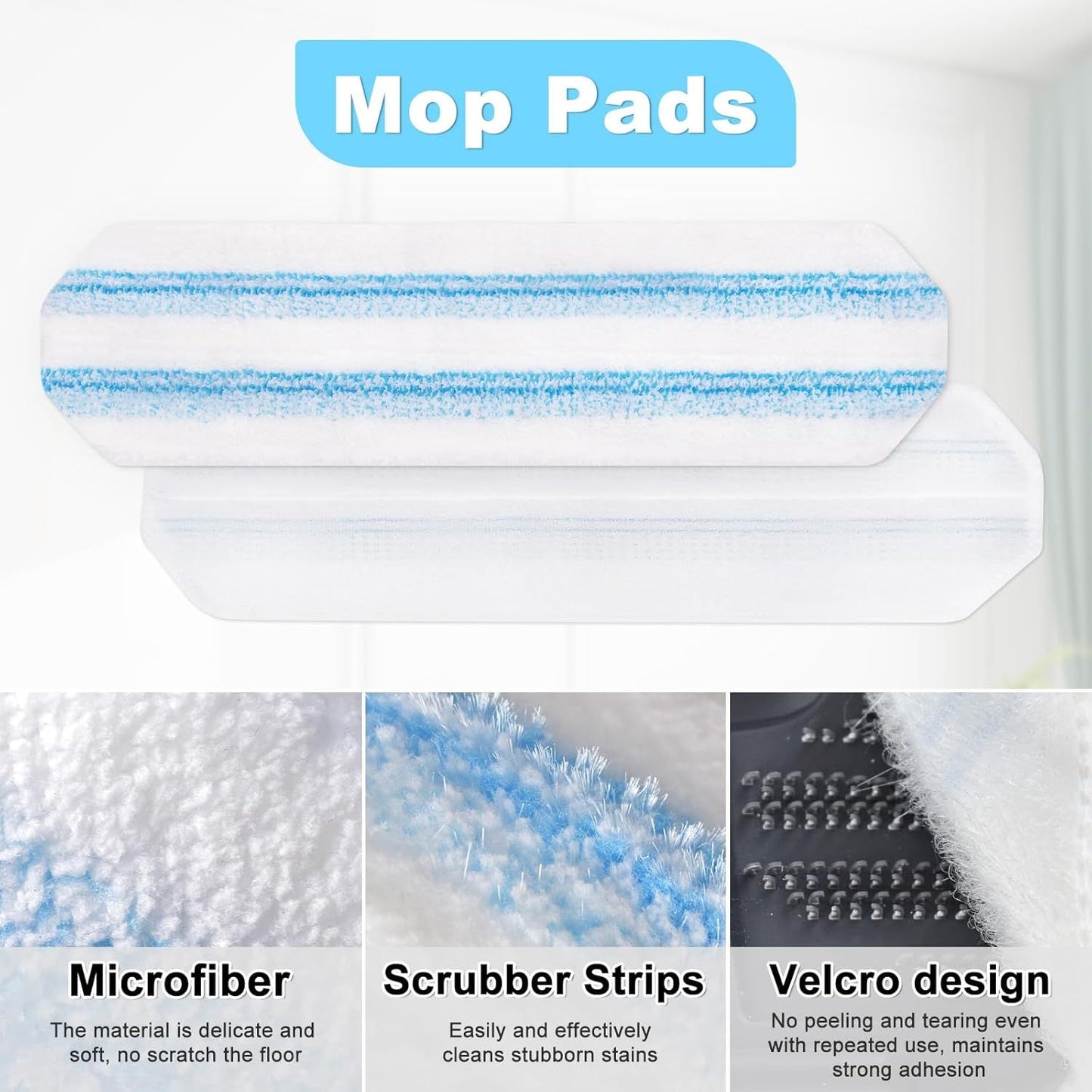 Mop Replacement Pads or OCedar H2prO lat Mop System, 6 Pack Mop Pads or Ocedar H2prO lat Mop, Machine Washable and Reusable Microiber Mop Heads Replacements, Mop Reills Sae on Various loors