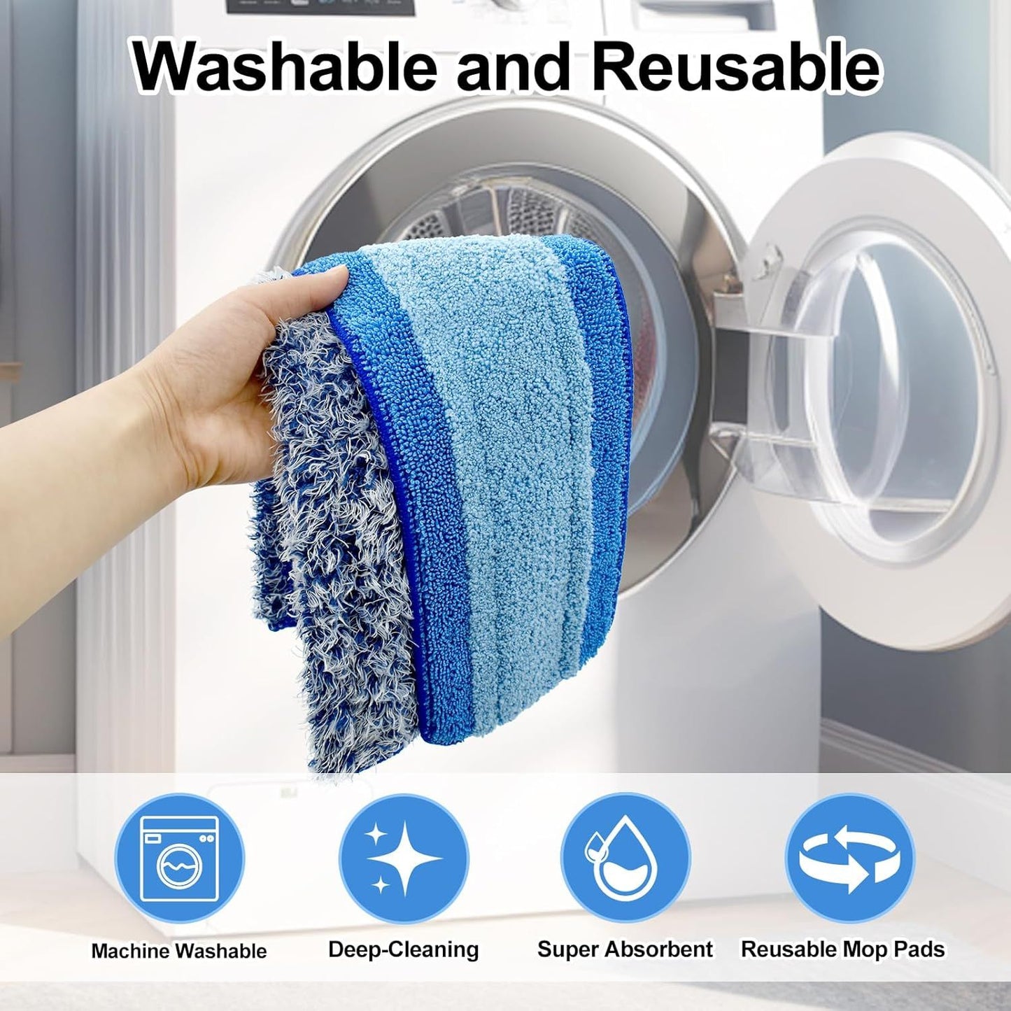 4 Pack Microiber Cleaning Pad or Bona Mop Sae or Hardwood & Hard Surace loors Dry Wet loor Cleaning - Includes 2 Microiber Cleaning Pad and 2 Dusting Pad - Microiber Mop Pads or 18Inch Mop