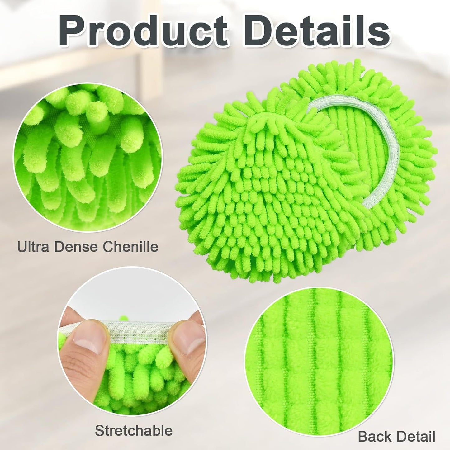 Mop Heads Replacements, 3 Pack Spin Mop Reill Replace Head or O Cedar RinseClean 2 Tank System, Microiber & Chenille, Machine Washable and Sae or Cleaning All Hard-suraced loors