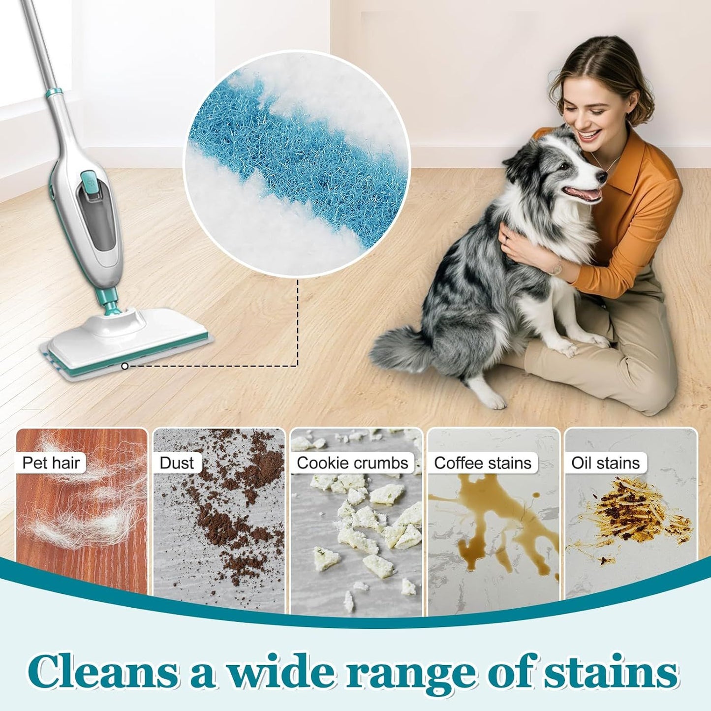 4Pack Steam Mop Pads Replacement or Black+Decker Steam Mop SM1600, SM1610, SM1620, HSM13E1, HSMC1300X, HSMC1321, HSMC1361SG Cleaner Black and Decker Steam Mop Replacement Pads