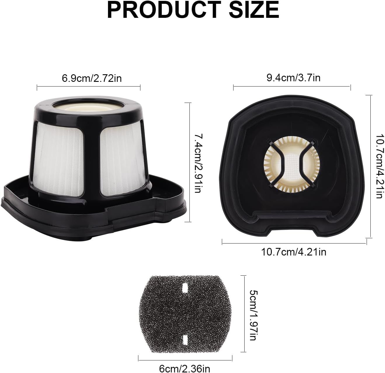 Hepa ilter Replacement Compatible with Bissell Pet Hair Eraser Hand Vacuum 2390A, 2284W, 2390, 2579, 2389, Part # 1614212 1614203 1614204-4 Mesh ilters and 6 oam ilters