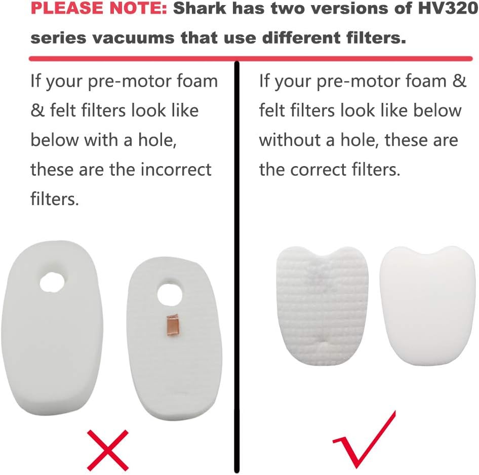 Dttery 6 Pack Filters for Shark Rocket DeluxePro Zero-M Vacuum HV343AMZ, HV345, HV320, HV321, HV322, ZS350, ZS351, ZS352, Replacement Part XPMFK320 1084FTV320