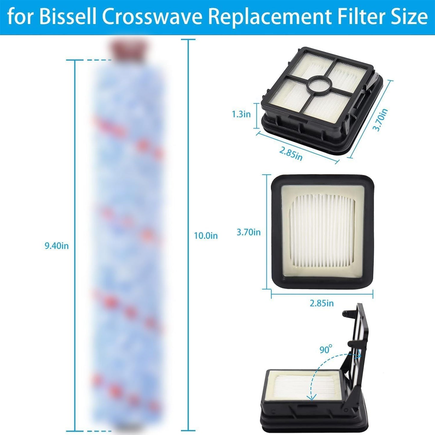 or Bissell CrossWave Vacuum Cleaner Replacement Parts 2 Pack 1868 Bissell CrossWave Multi-Surace Brush Rolls Tangle-ree+ 2 Pack 1866 Replacement Vacuum ilters Part 1608683 1608684 1613568