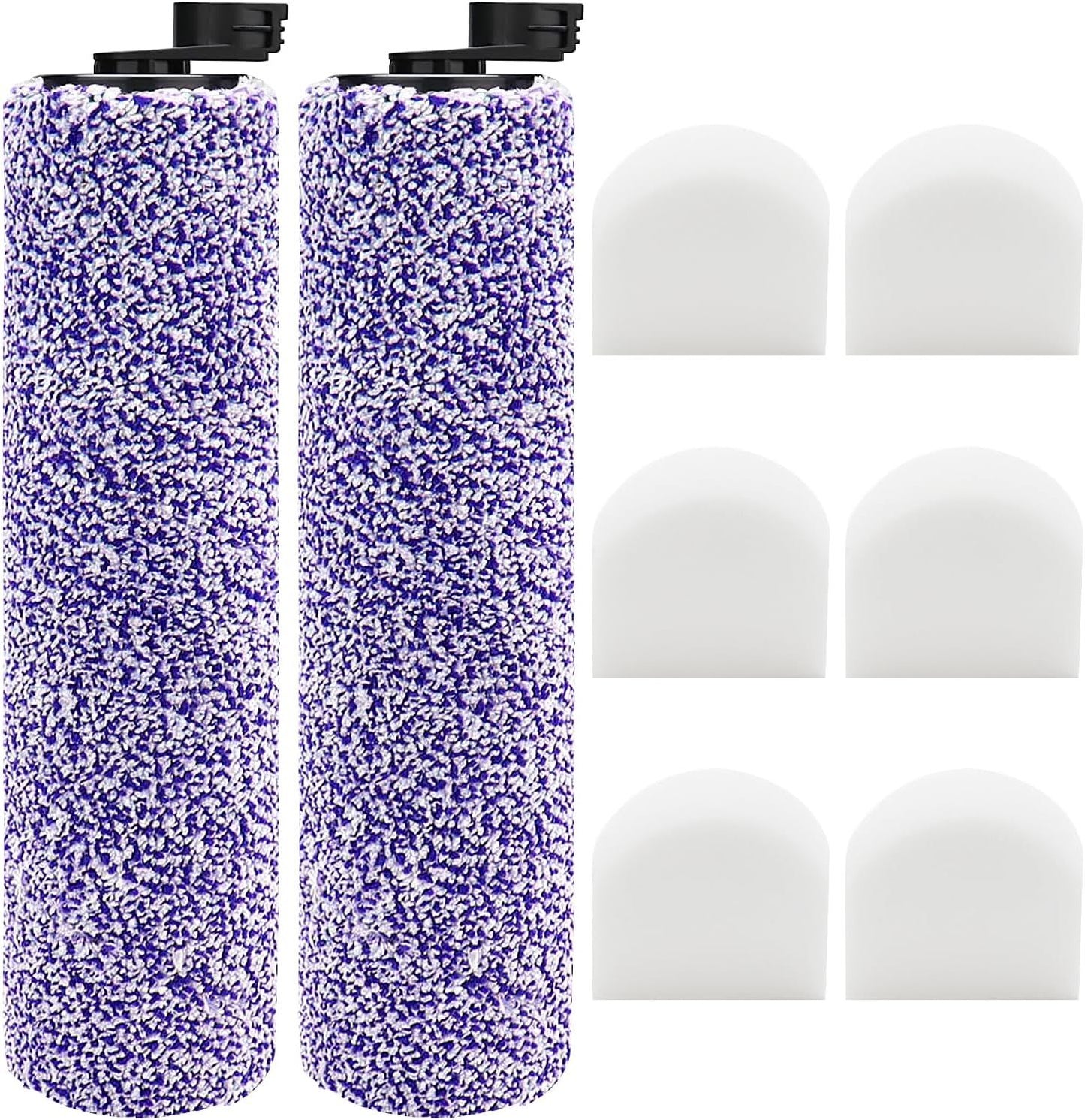 8 Pack Brush Roller and ilter Replacement or Shark WD201 Vacuum - Washable oam ilters or WD100, WD101, WD101C, WD200, WD200C, WD201, WD201C - HydroVac Pro XL 3-in-1 Vacuum