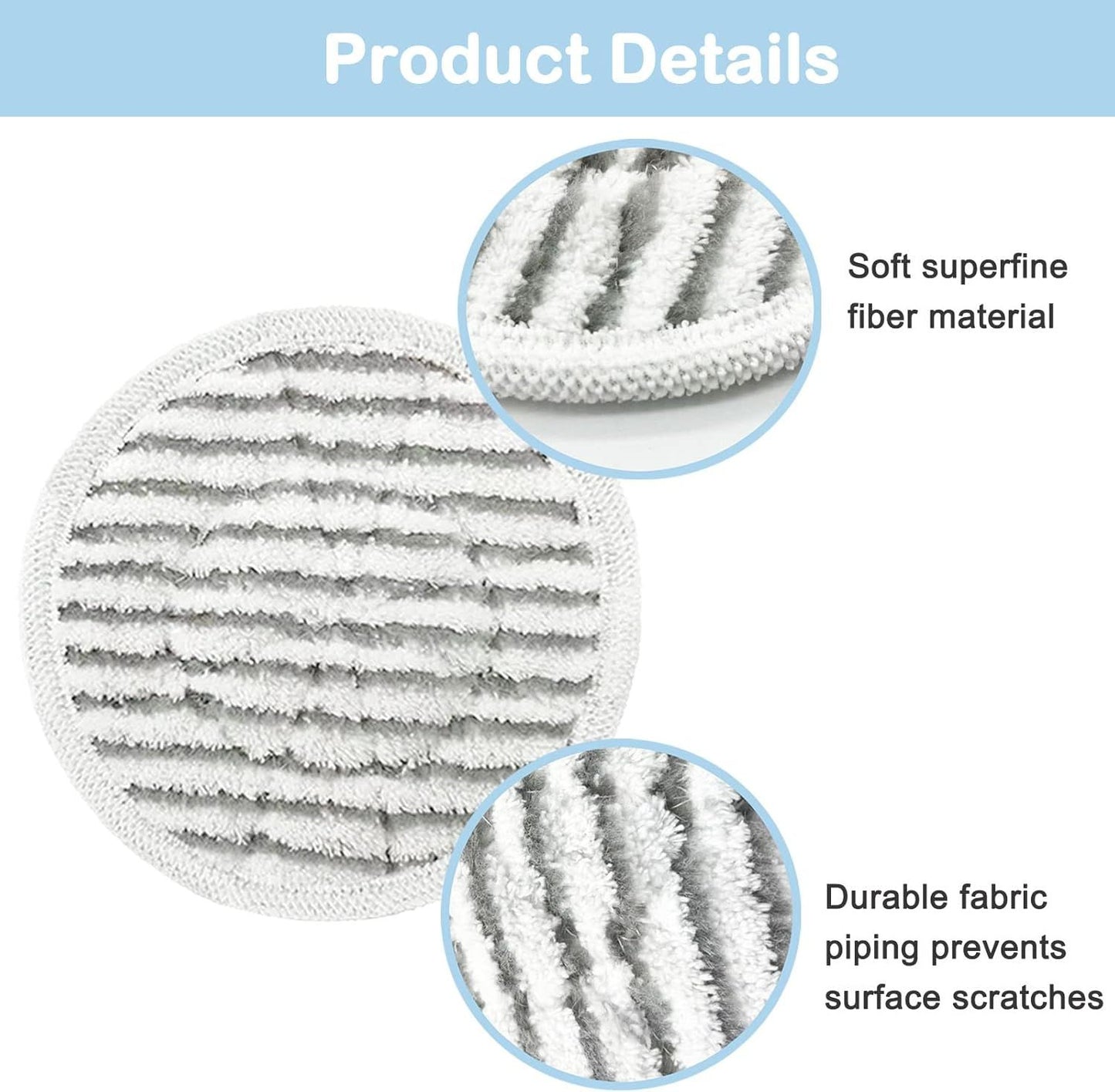 12 Pack Replacement Steam Mop Pads or Shark S8201 S7001 S8001 S7201 S7000AMZ S7000 S7005 S7020 S7001C Steam Mop, Steam & Scrub All-in-One Scrubbing and Sanitizing, Dirt Grip Scrub Washable Pad
