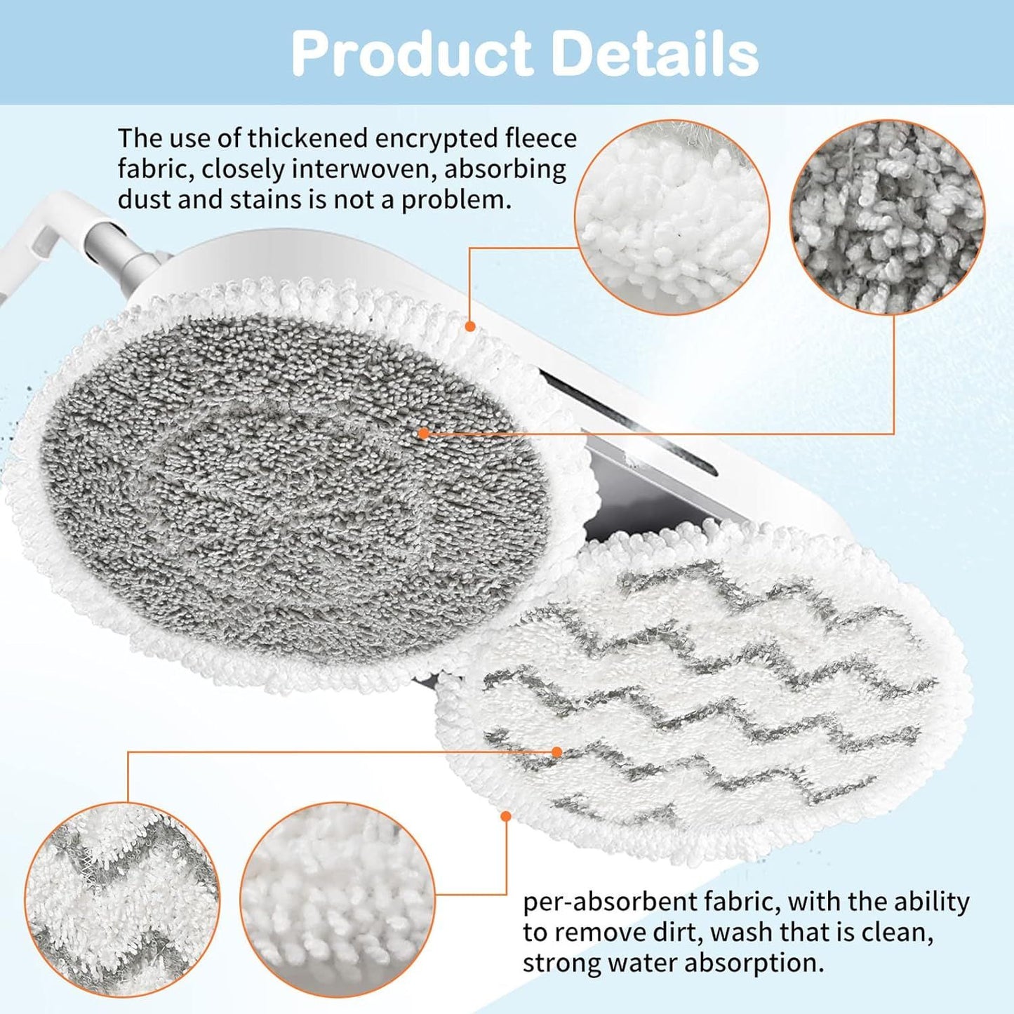 10 Pack Upgraded S7001 Pads Replacement Steam Mop Pads or Shark S7001 S8201 S7000 S7201 S8001 S7000AMZ, S7001TGT Series Steam Mop Pads,Steam&Scrub All-in-One Scrubbing Mop Pads,Part Model#:XKITP7000