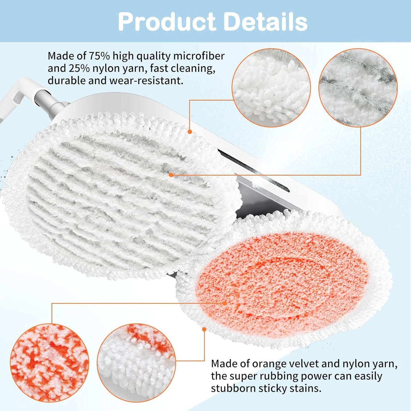 10 Pack Upgraded S7001 Pads Replacement Steam Mop Pads or Shark S7001 S8201 S7000 S7201 S8001 S7000AMZ, S7001TGT Series Steam Mop Pads,Steam&Scrub All-in-One Scrubbing Mop Pads,Part Model#:XKITP7000