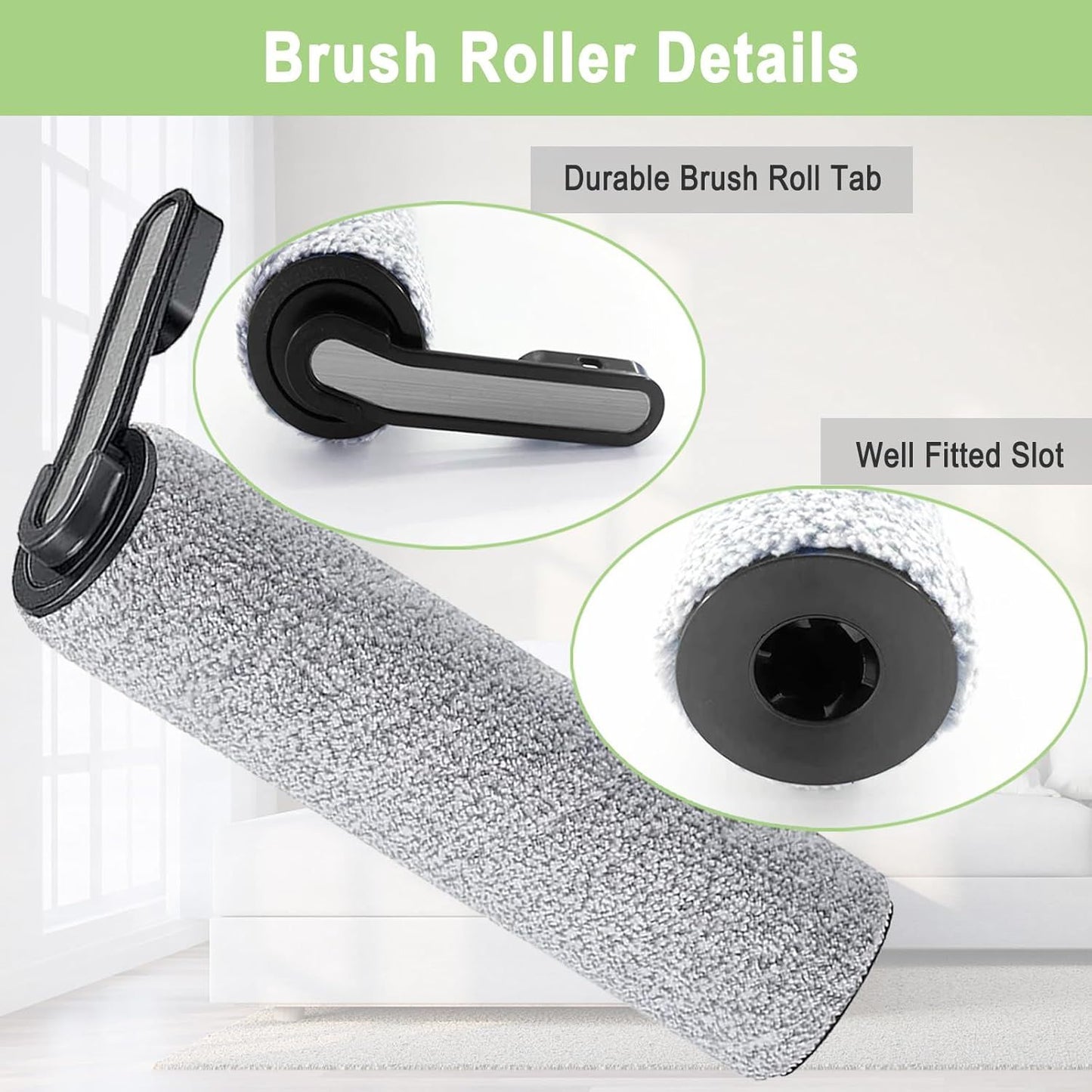 Brush and ilters Replacement Parts Accessories Compatible or Tineco loor ONE S5/loor One S5 Pro Cordless Vacuum Cleaner, 4 Roller Brushes, 4 ilters