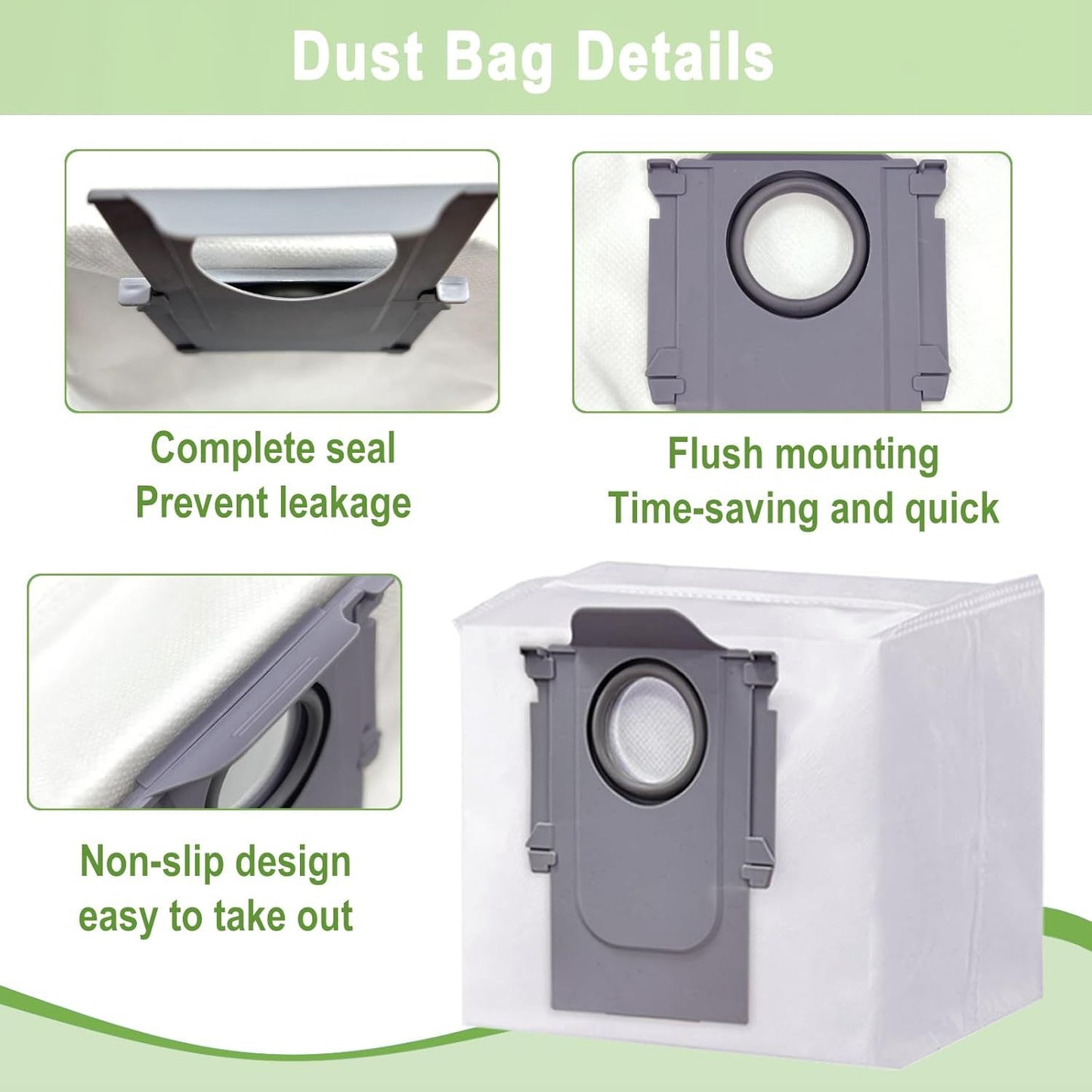 17 Pack  Q7 Replacement Parts Compatible or  Q7 Q7+ Q7 Max Q7 Max+ Vacuum Cleaner,1 Main Brush, 4 ilter, 4 Side Brush, 4 Mop Cloth, 4 Dust Bag