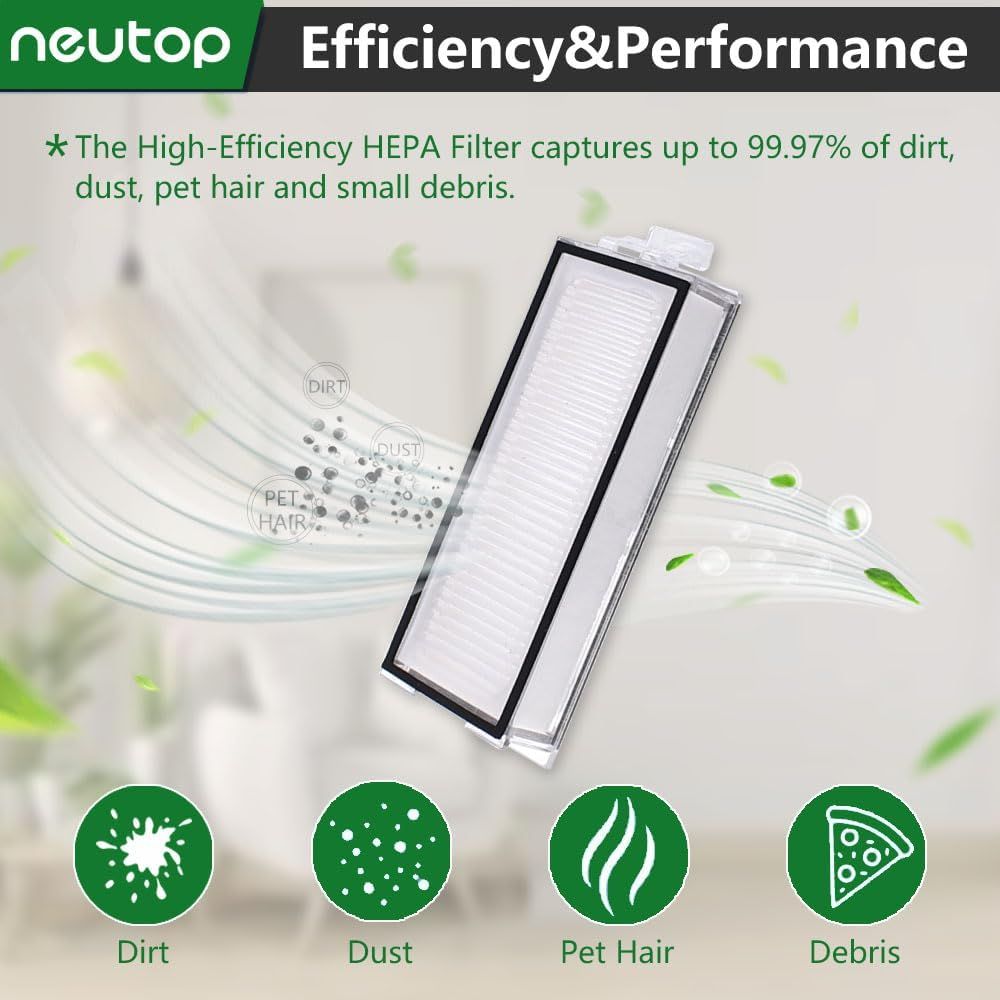 Replacement ilters Compatible with  Q5 Pro/Pro+/Max +, Q5 DuoRoller+, Q7, Q7+, Q7 Max/Max+, Q8 Max/Max+, Robot Vacuum and Mops, 8-Pack.