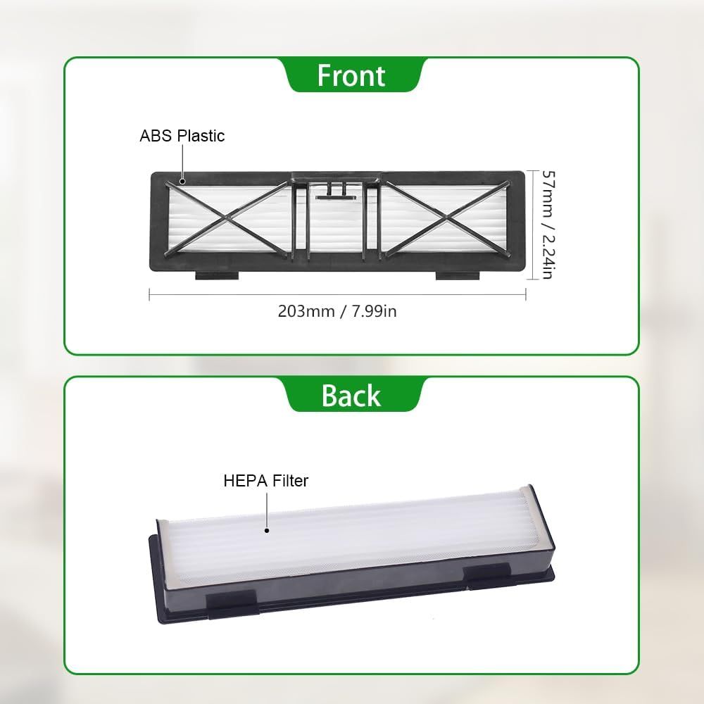 Replacement Parts Compatible with Neato Botvac Connected Series D10 D9 D8 D3 D4 D5 D6 D7 and D Series D75 D80 D85 Accessories with 1 Combo Brush 2 Ultra ilter 2 Upgraded 5-arms Side Brush.