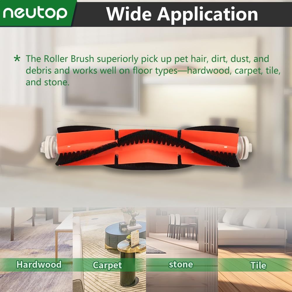 Replacement Accessories Kit Compatible with  S6 S6 Pure S5 S5 Max S4 E4 E20 E25 E35 C10 S50 Robot Vacuum Parts with 2 Main Brush 4 ilter 4 Side Brush 1 Cleaning Tool