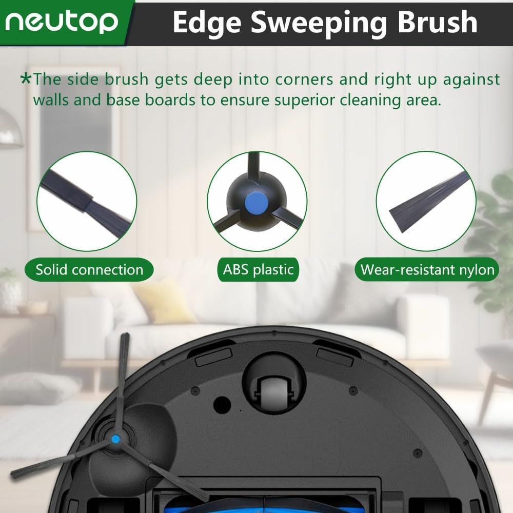 Replacement Parts Compatible with Ecovacs Deebot N30 Omni, N30 Pro Omni, Robot Vacuum Accessories 1 Roller 4 ilter 4 Side Brush 4 Mop Pad 4 Dust Bag