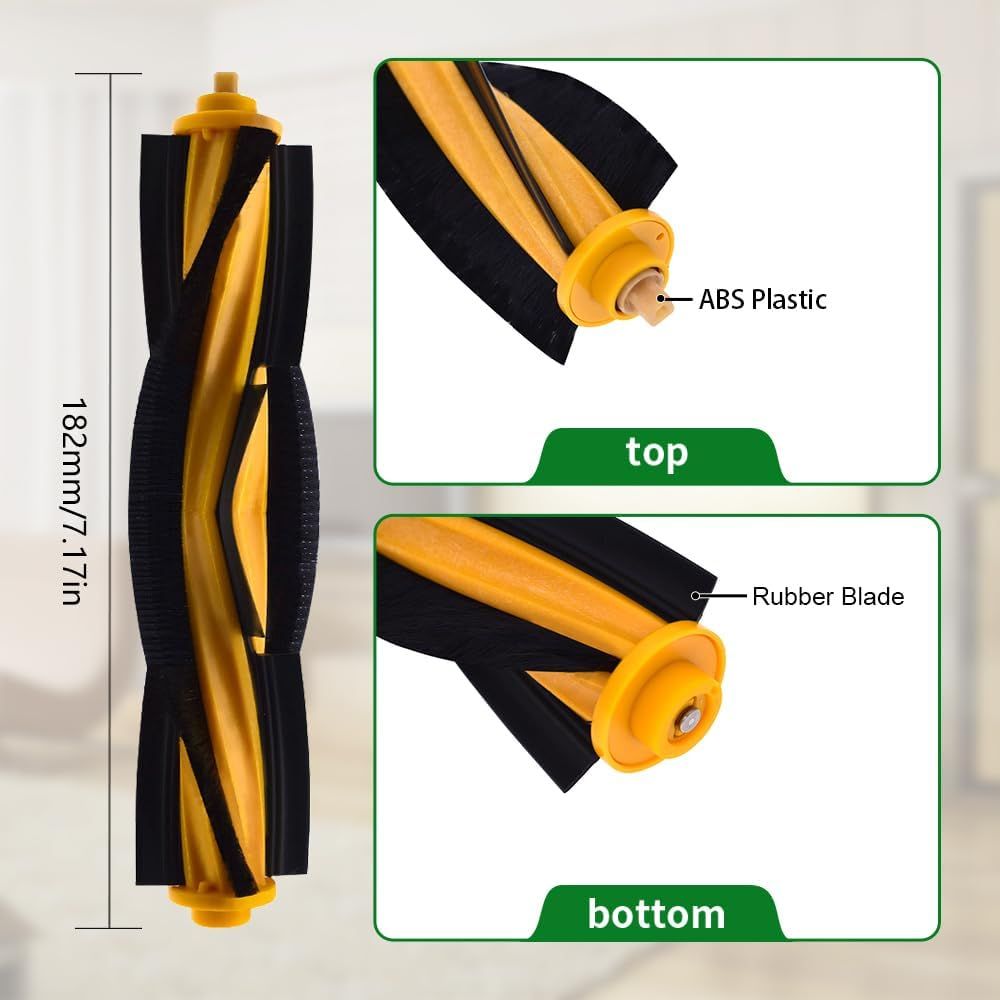 Brush Rollers Compatible with Ecovacs Deebot OZMO 920, 950, T5, T8 aivi, T9, N8 Pro, X1 Turbo/Plus, T10 Plus, N10, Robot Vacuums, 2-Pack.