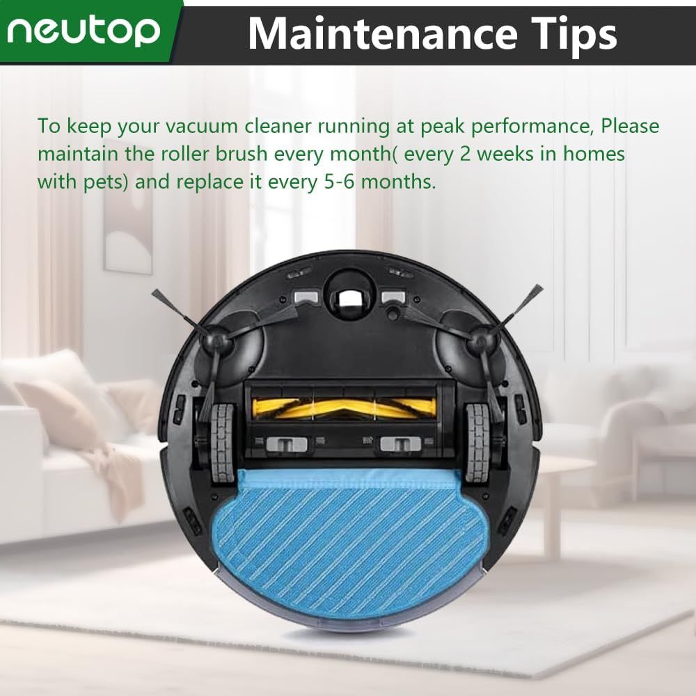 Brush Rollers Compatible with Ecovacs Deebot OZMO 920, 950, T5, T8 aivi, T9, N8 Pro, X1 Turbo/Plus, T10 Plus, N10, Robot Vacuums, 2-Pack.