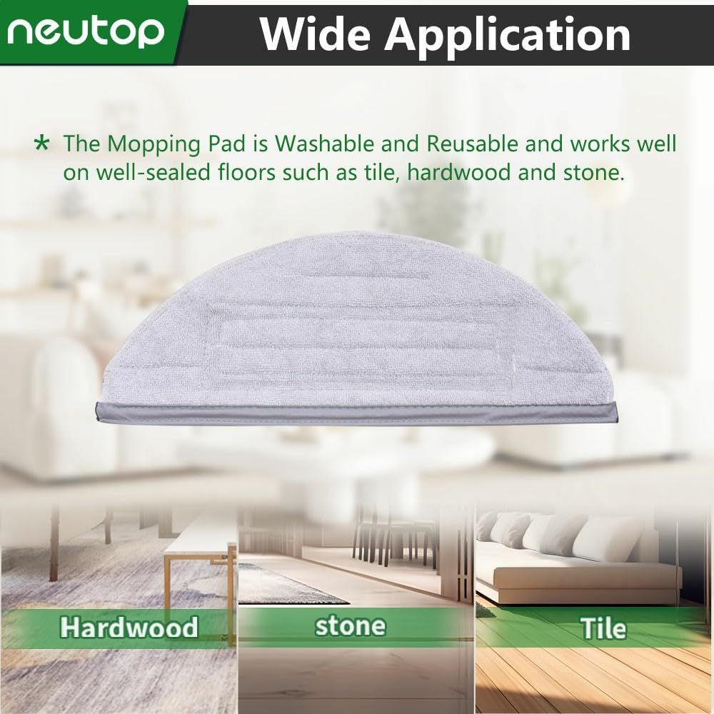Mop Cloths Pads, Compatible with  S8, S8+, S7, S7+, S7 MaxV Plus/MaxV Ultra/Pro Ultra, Robot Vacuum Cleaners, Washable Spare Parts Accessories, 6-Pack.