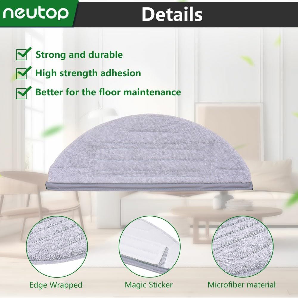 Mop Cloths Pads, Compatible with  S8, S8+, S7, S7+, S7 MaxV Plus/MaxV Ultra/Pro Ultra, Robot Vacuum Cleaners, Washable Spare Parts Accessories, 6-Pack.