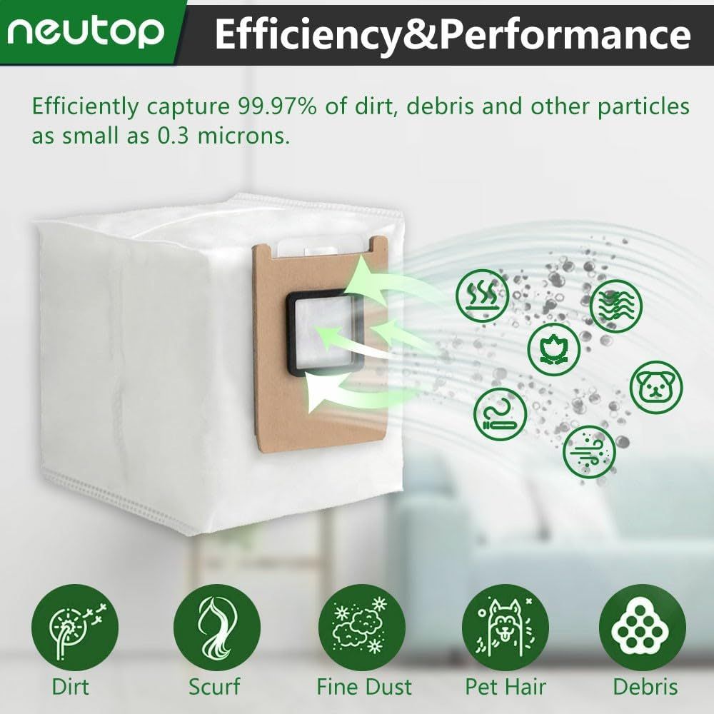 Replacement Dust Bags Compatible with euy E25/ E28/ C28, Robot Vacuum Parts Accessories Disposable Bags, 12-Pack.