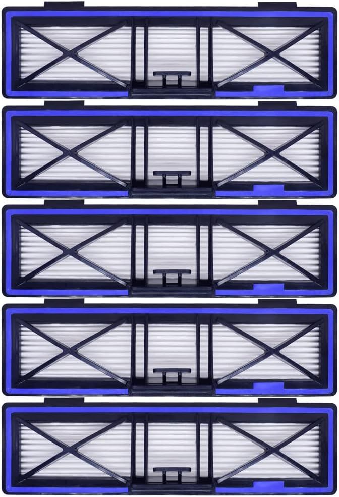 Blue Replacement H12 HEPA ilters Compatible with Neato D10, D9, D8, D7, D6, D5, D4, D3, Robotic Vacuum Cleaners, 5-Pack.
