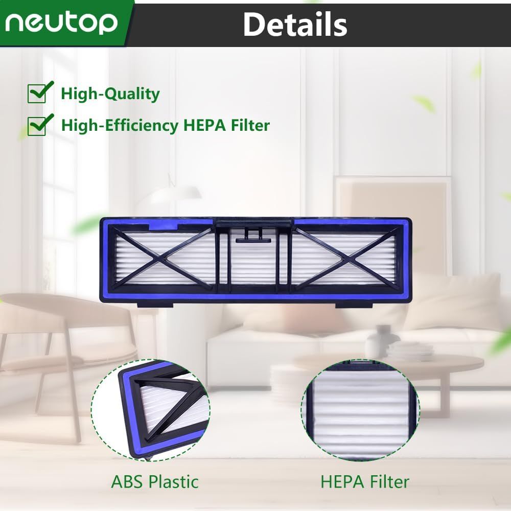 Blue Replacement H12 HEPA ilters Compatible with Neato D10, D9, D8, D7, D6, D5, D4, D3, Robotic Vacuum Cleaners, 5-Pack.