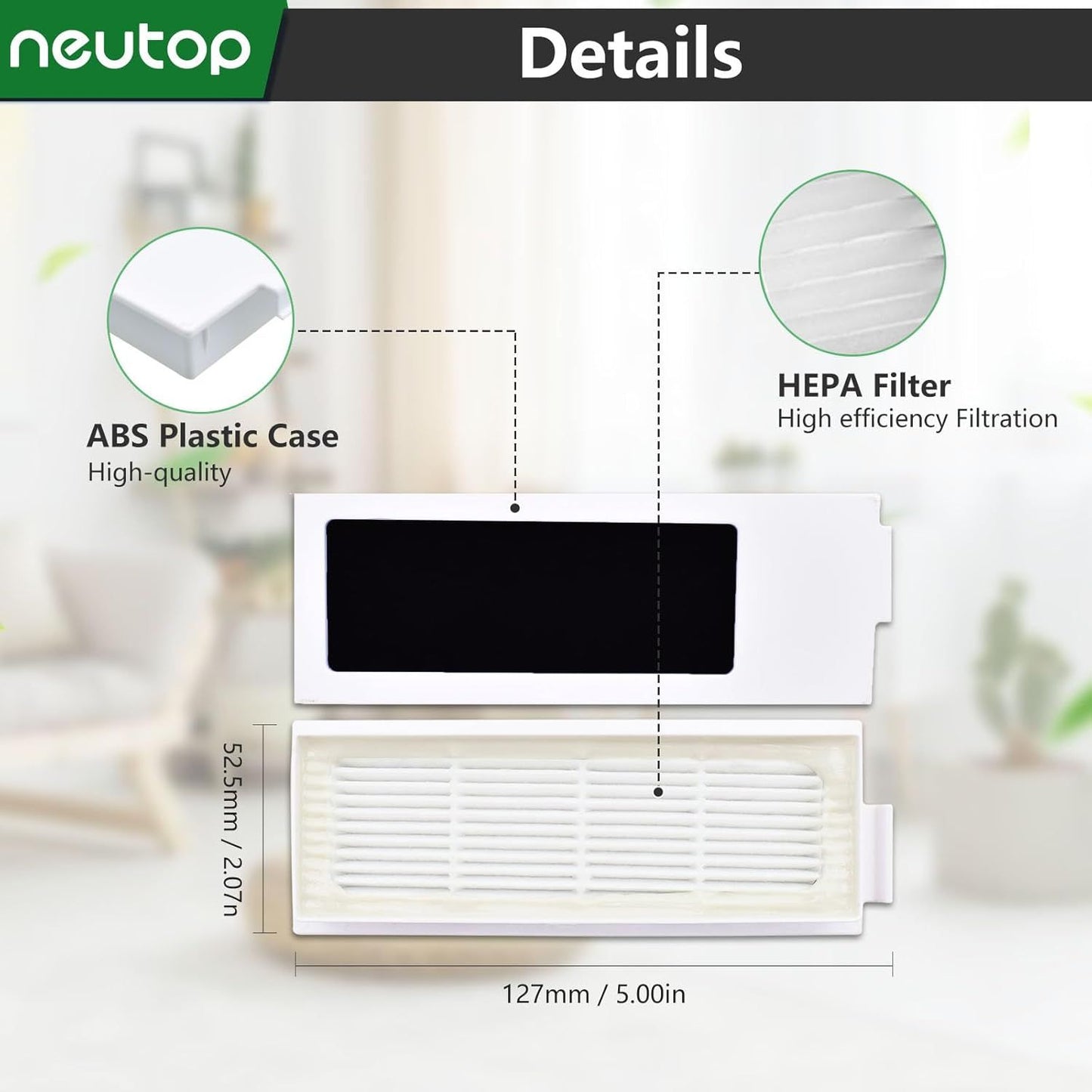 Replacement ilter Sets Parts Compatible with Ecovacs Deebot T20 Omni, T20 Max/Pro, Robot Vacuum Accessories, 12-Pack.