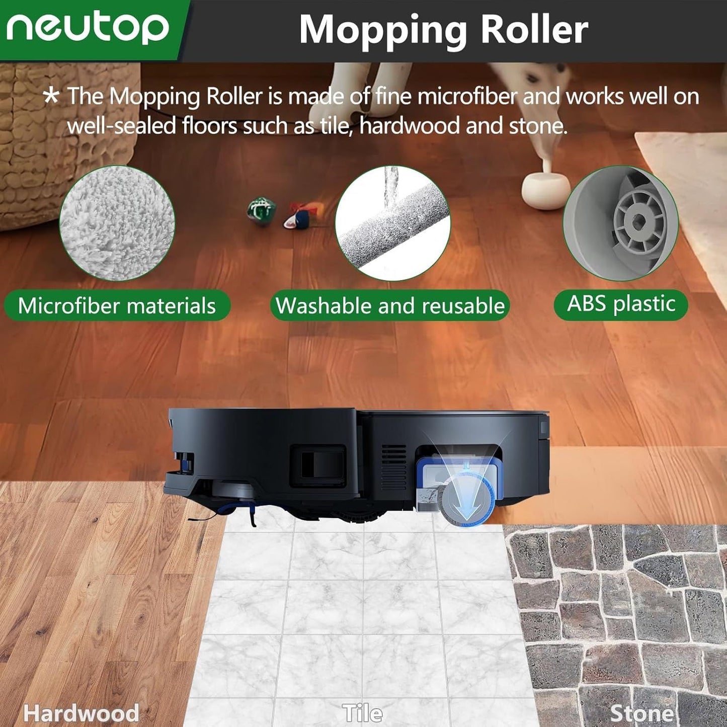 Replacement Parts Compatible with Ecovacs Deebot X8 Pro Omni, Robot Vacuum Accessories with 1 Main Brush 1 Mopping Roller 5 ilter 5 Side Brush 5 Dust Bag