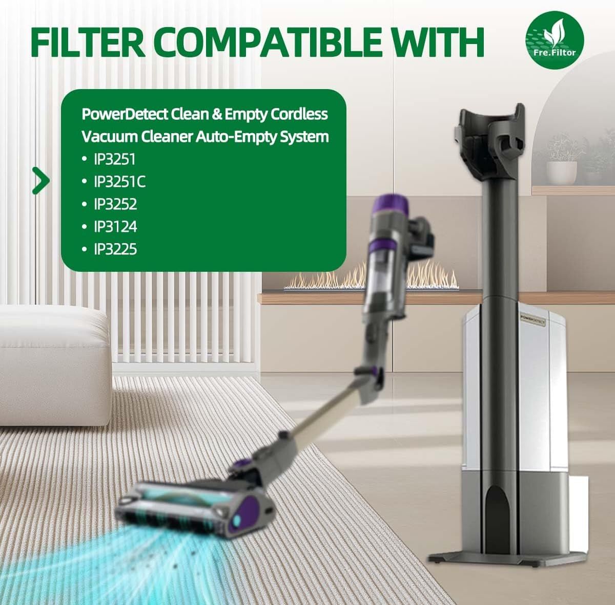 ilter Replacement or Shark IP3251 IP3251C IP3252 IP3124 IP3225 IP3251UKT PowerDetect Clean & Empty Cordless Vacuum Cleaner - Washable/Reusable ilter or Dust, Sawdust, Dander, Pet Hair