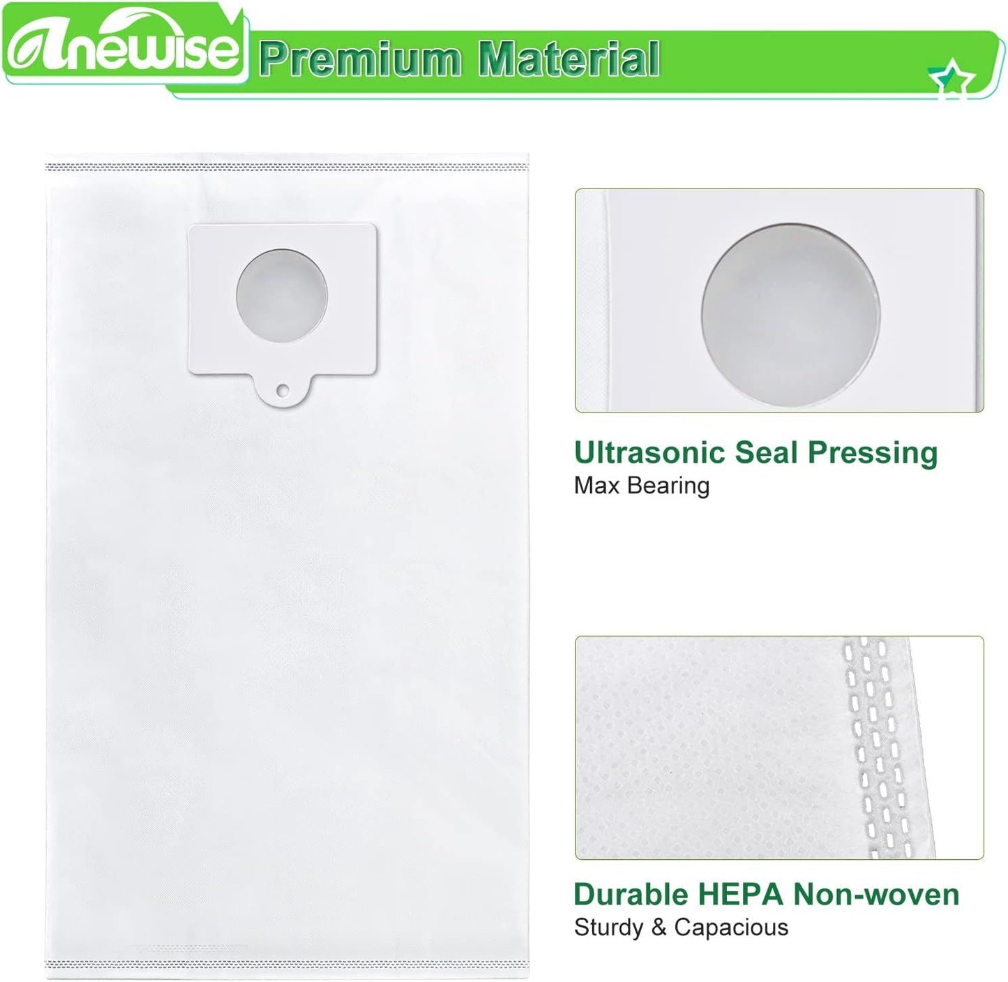 Type Q/C Canister Vacuum Bags 53292 or Kenmore 600 Series 81214 81614 BC4039 400 Series 81414 200 Series 81214 BC4002 700 Series 81714 800 Series Bagged Canister Vacuum Cleaner, 6 Pack