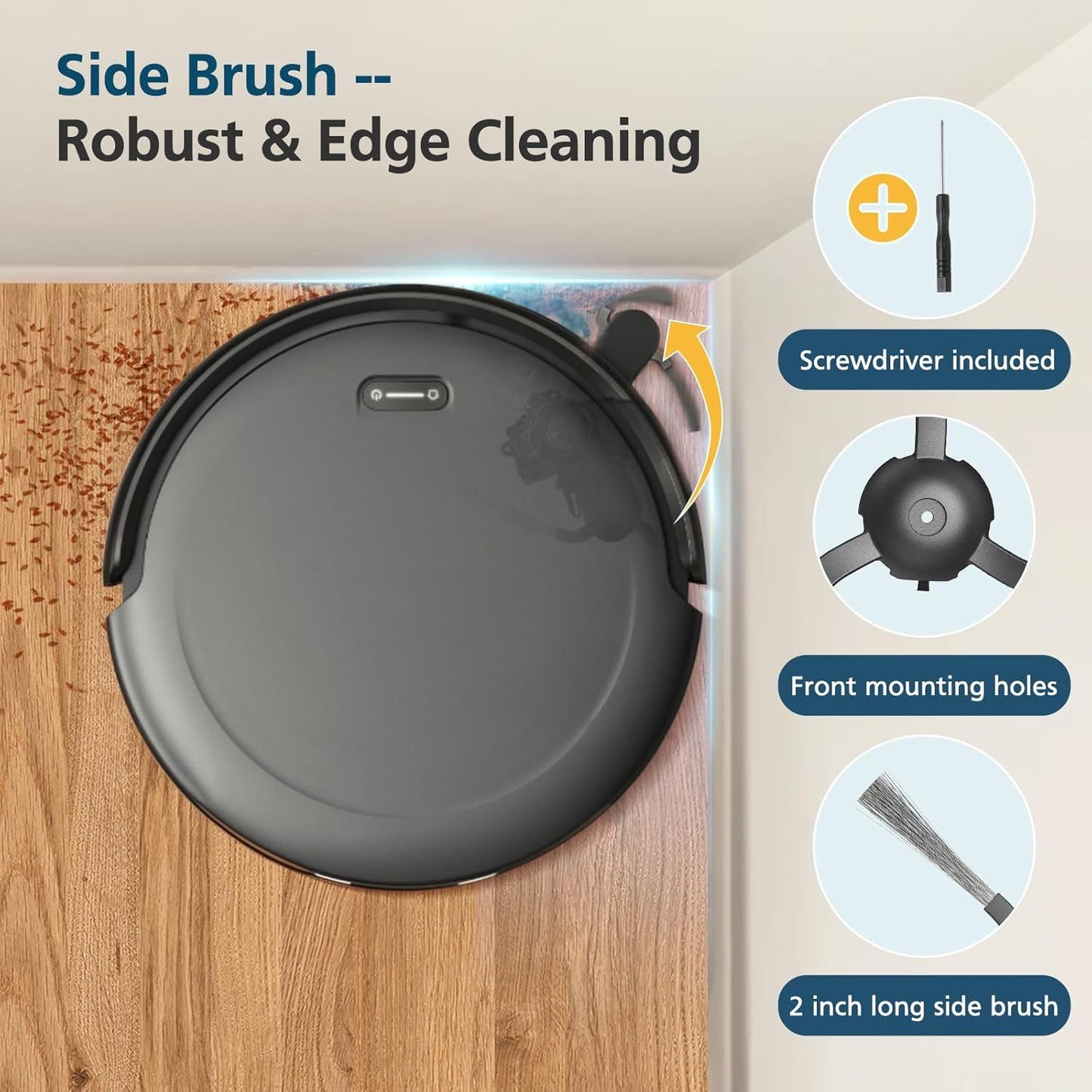 C10 Accessories or euy C10 Robot Vacuum, 22 Pack Replacement Parts Include: 2* Main Rolling Brush, 6* Washable ilter, 6* Side Brush, 6* Dust Bag, 2* Cleaning Tool