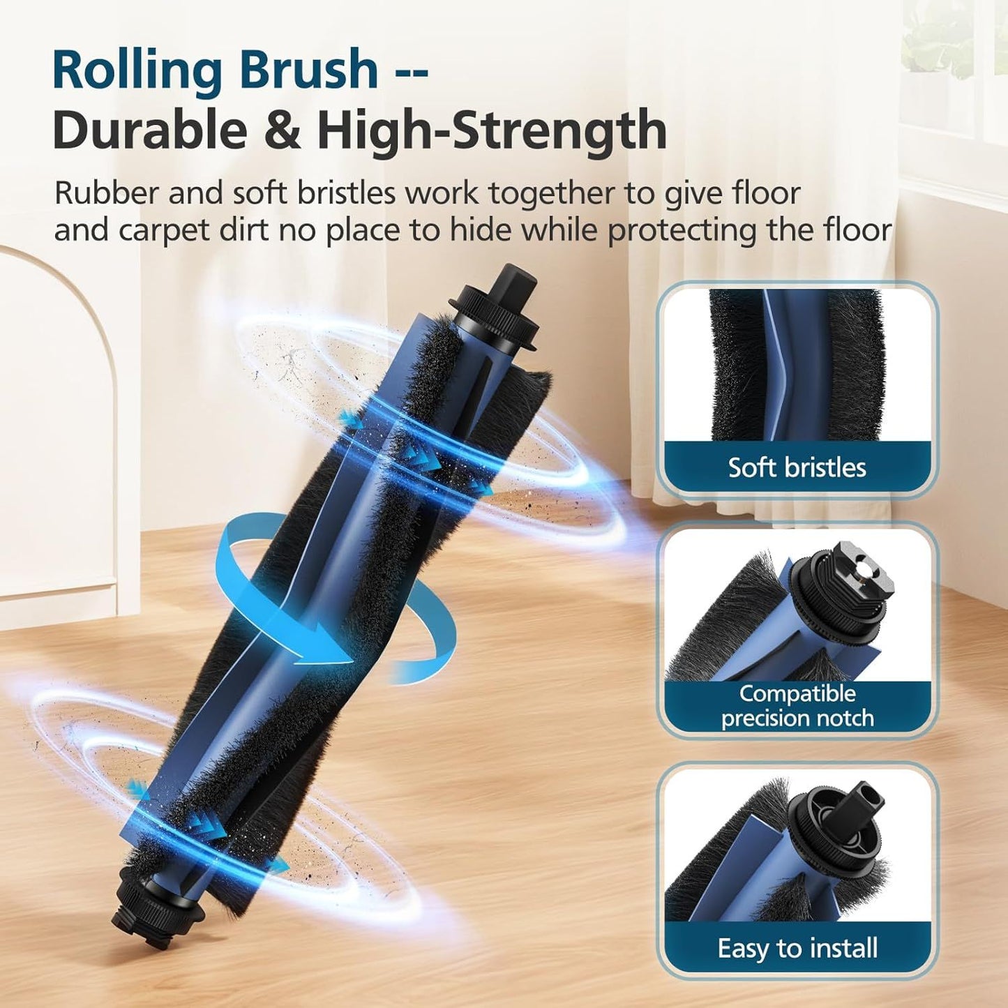 𝗢𝗺𝗻𝗶 𝗖𝟮𝟬 Accessory Kit or euy Omni C20 Robot Vacuum, 𝟭𝟵 𝗣𝗔𝗖𝗞 Replacement Parts Include: 1* Main Rolling Brush, 4* Washable ilter, 6* Side Brush, 4* Dust Bag, 4* Mop Pad