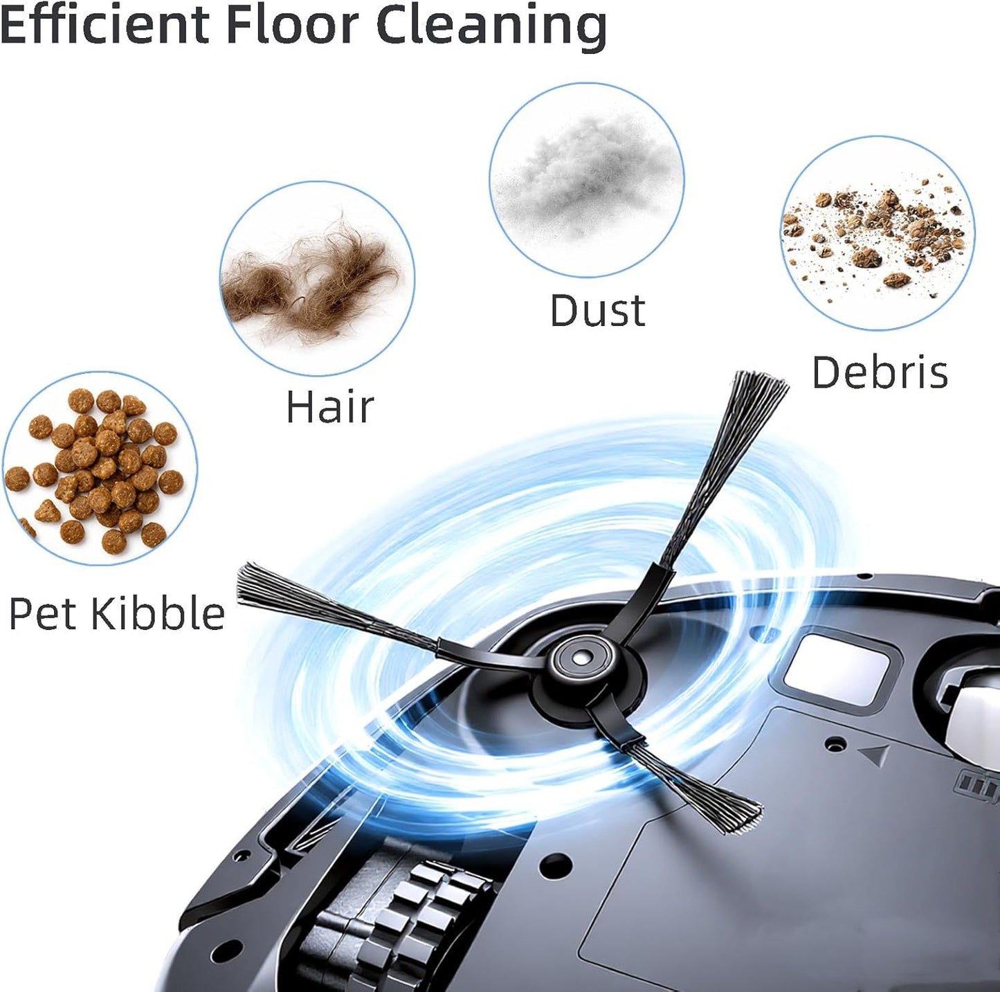 WVCR200S Accessories Kit or WYZE Robot Vacuum Cleaner WVCR200S Replacement Parts Kit, 2 Main Roller Brush, 6 Hepa ilter, 8 Side Brush, 1 Cleaning Tools (17PCS)