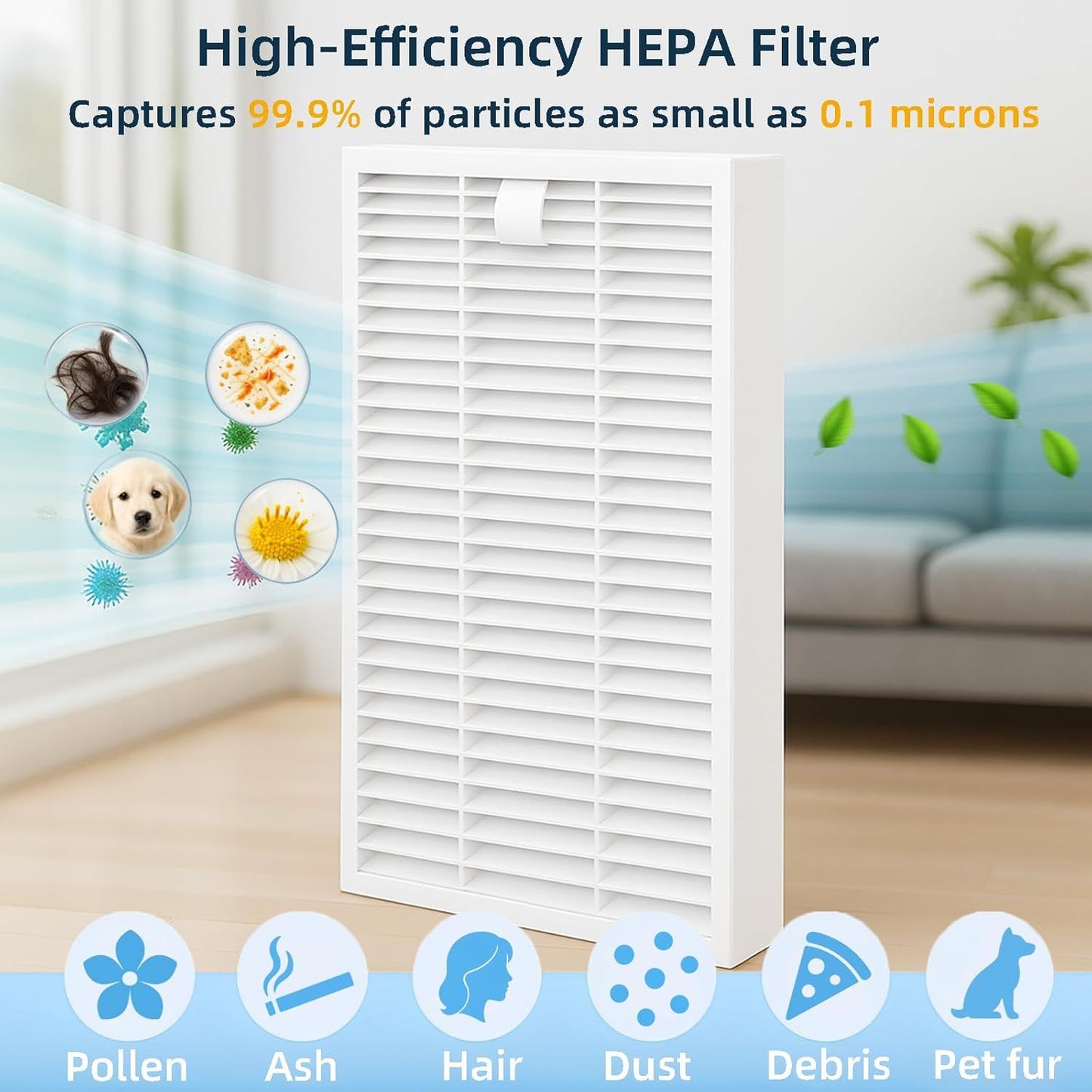 Accessories Kit or ROPVACNIC S1, or Tipdiy G90, or betboyles V75S, or VIPSUN Z1, or PrettyCare C2 Robot Vacuum Replacement Parts, 10 Side Brush, 6 HEPA ilter, 6 Mop Pad