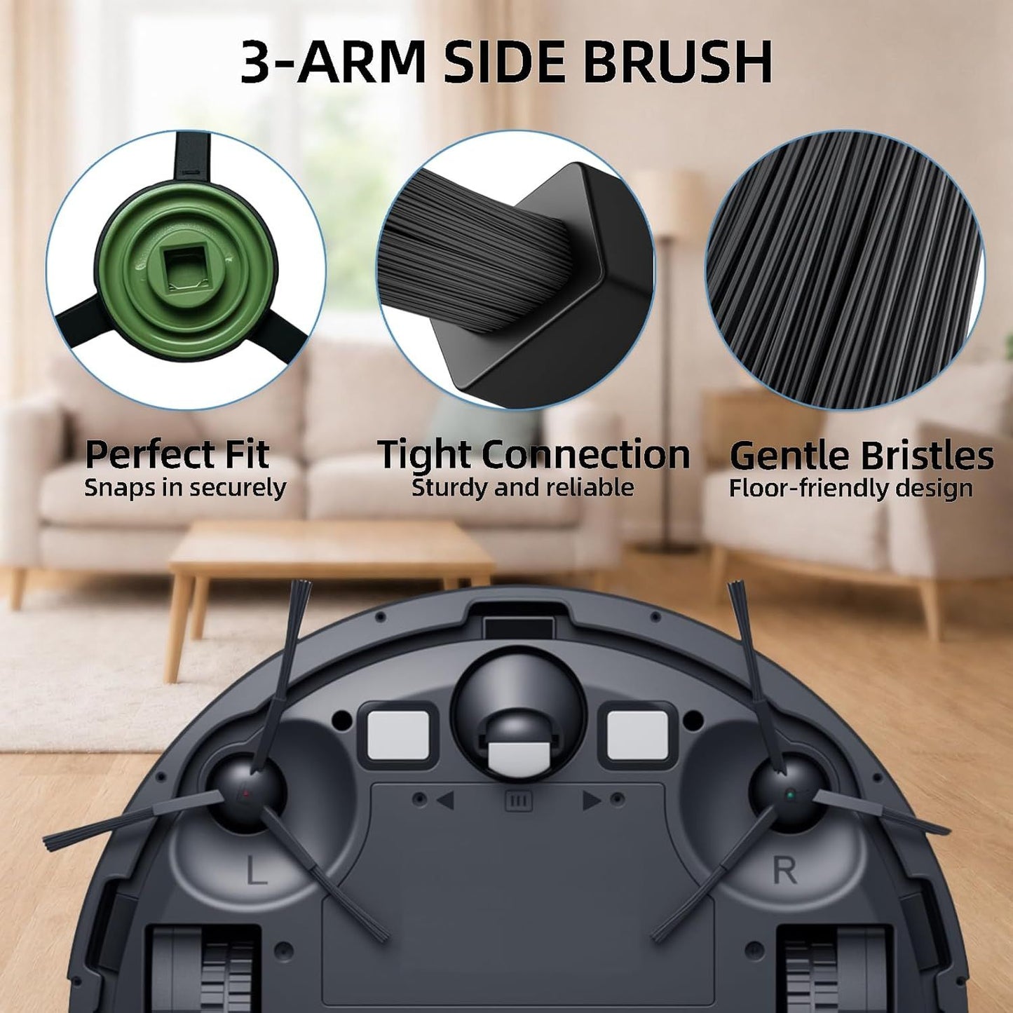 20-Piece L9000 Replacement Parts Compatible with Tikom L9000, L8000, Lubluelu SL60D, Laresar L6 Nex, Honiture Q6 SE Robot Vacuum Accessories, 2 Main Brushes, 6 Side Brushes, 6 HEPA ilters, 6 Mop Pads