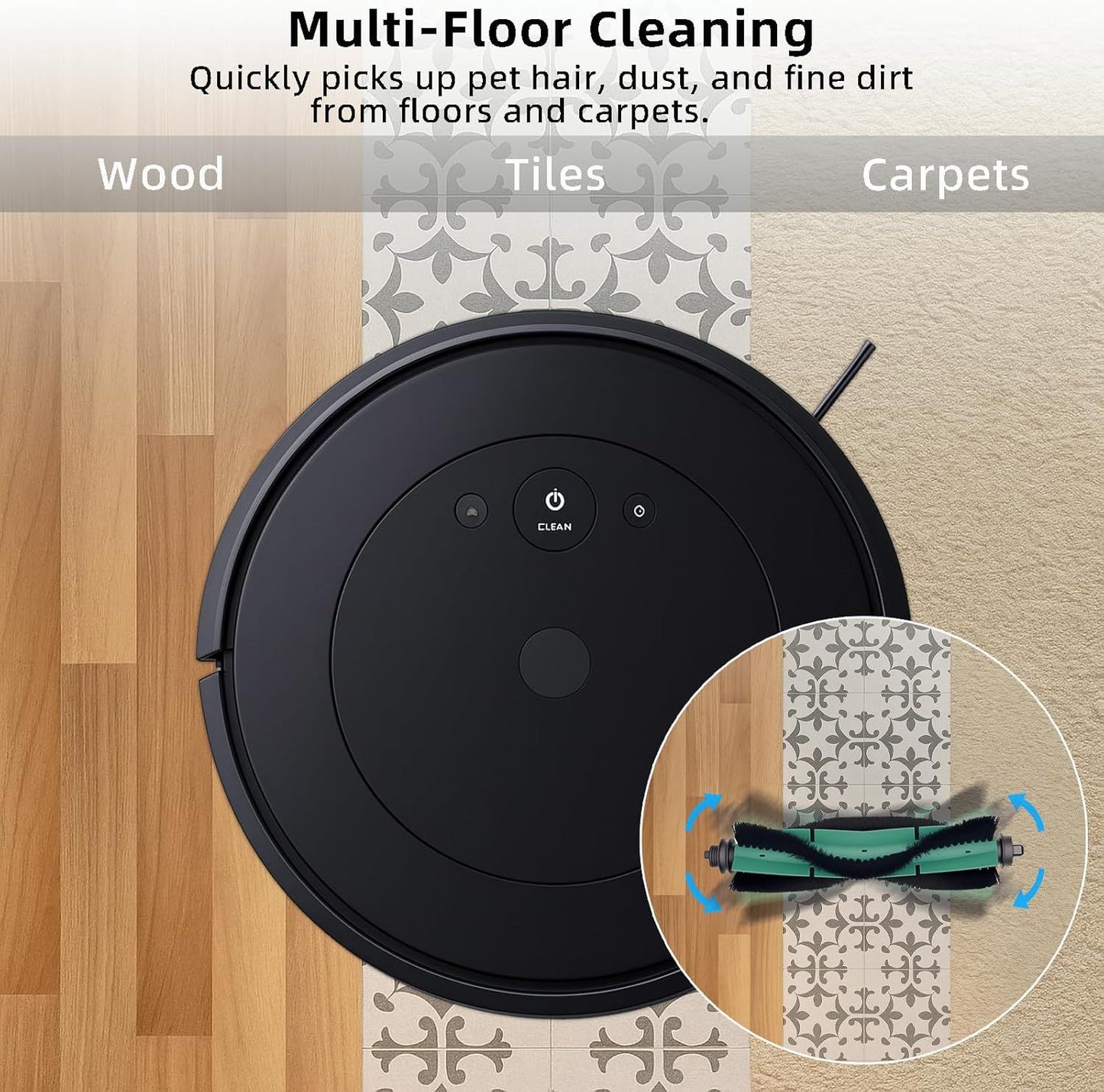 Accessories Kit Compatible with iRobot Roomba 104/105 Vac & Combo, Essential Q0120, Q0520, Y0110, Y0140, Q011 Robot Vacuum Replacement Parts,2 Main Brush, 8 Side Brush, 8 HEPA ilter (18 Pack)