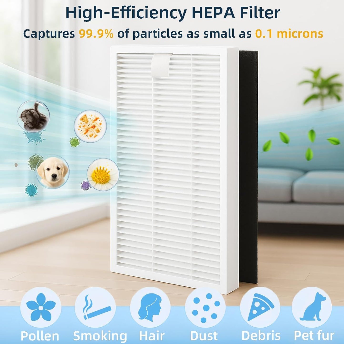 Replacement Parts Kit or HONITURE Q6 Pro, or Laresar L6 Pro, or AIRROBO T10+, or Neabot N2 Robot Vacuum Accessories,2 Main Brush, 4 Side Brush, 4 Hepa ilter, 4 Mop Pad,3 Dust Bag
