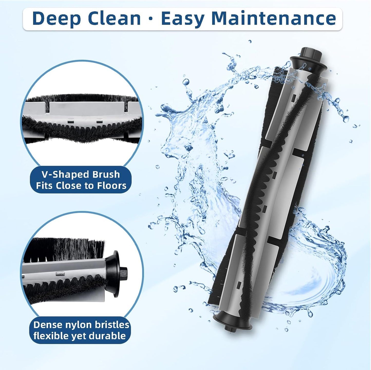 Replacement Parts Kit or HONITURE Q6 Pro, or Laresar L6 Pro, or AIRROBO T10+, or Neabot N2 Robot Vacuum Accessories,2 Main Brush, 4 Side Brush, 4 Hepa ilter, 4 Mop Pad,3 Dust Bag